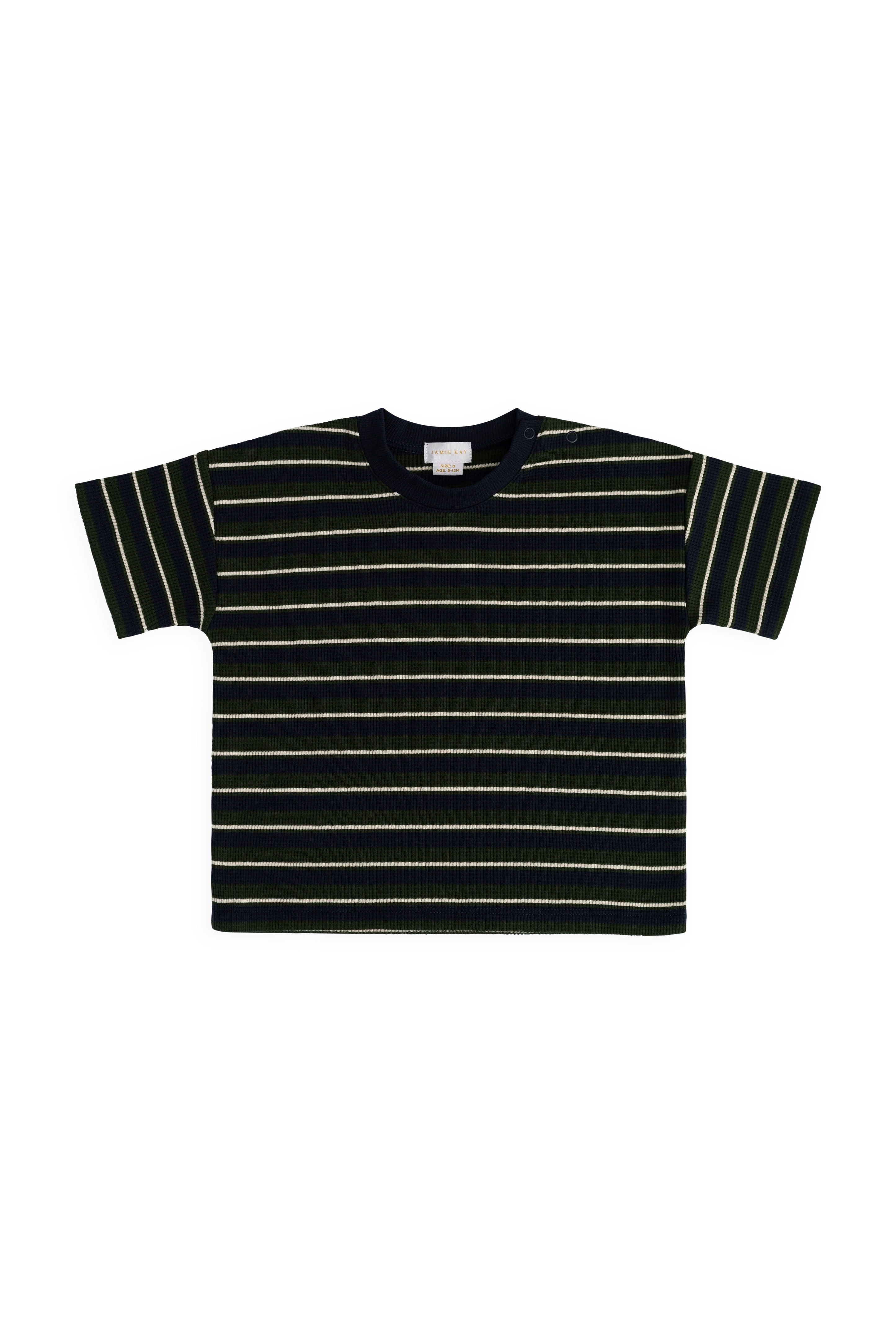 【預購】JAMIE KAY - Organic Cotton Waffle Leith Tee（Maritime Grandeur Stripe）