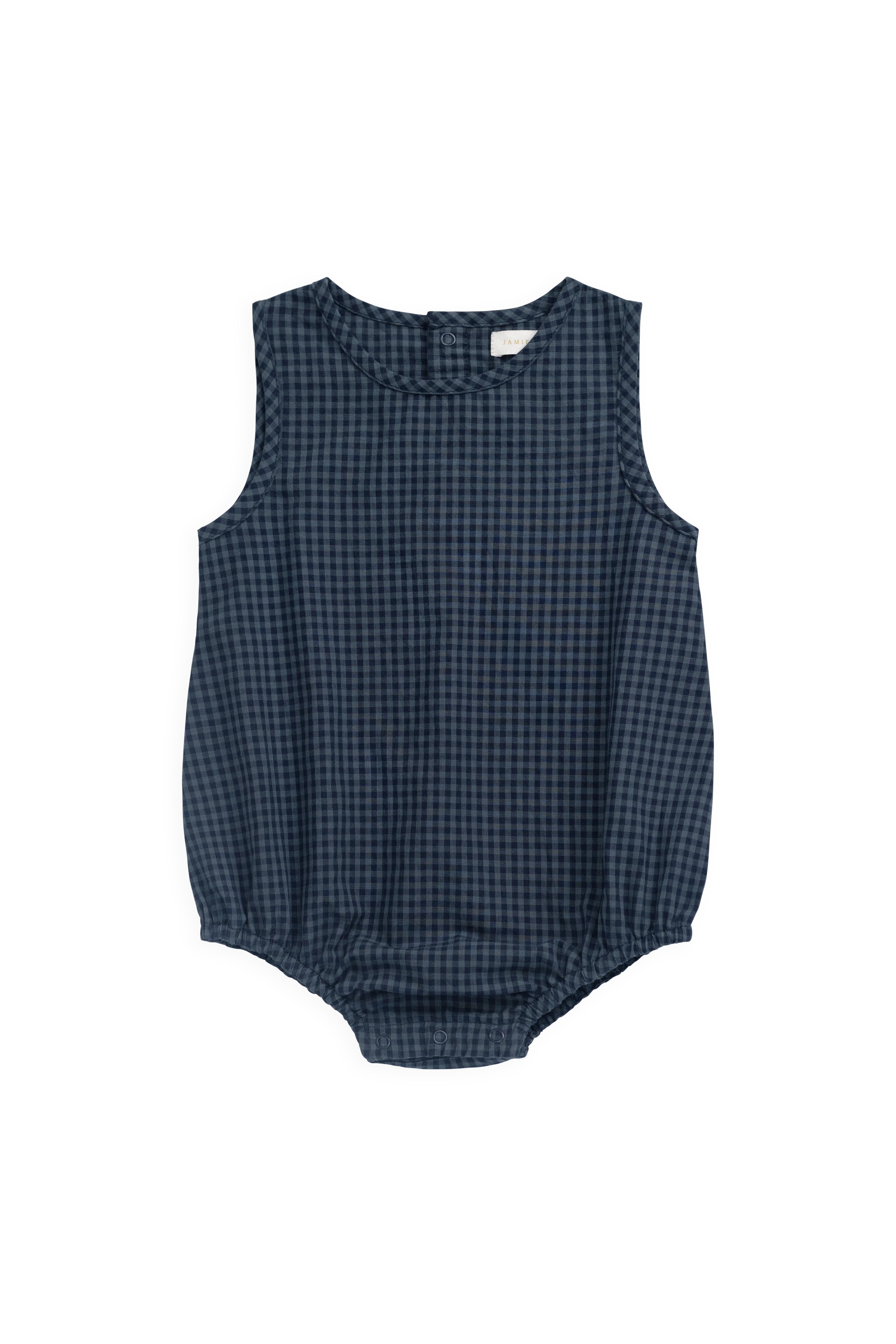 【預購】JAMIE KAY - Organic Cotton Bentley Playsuit（Tiny Gingham Maritime）