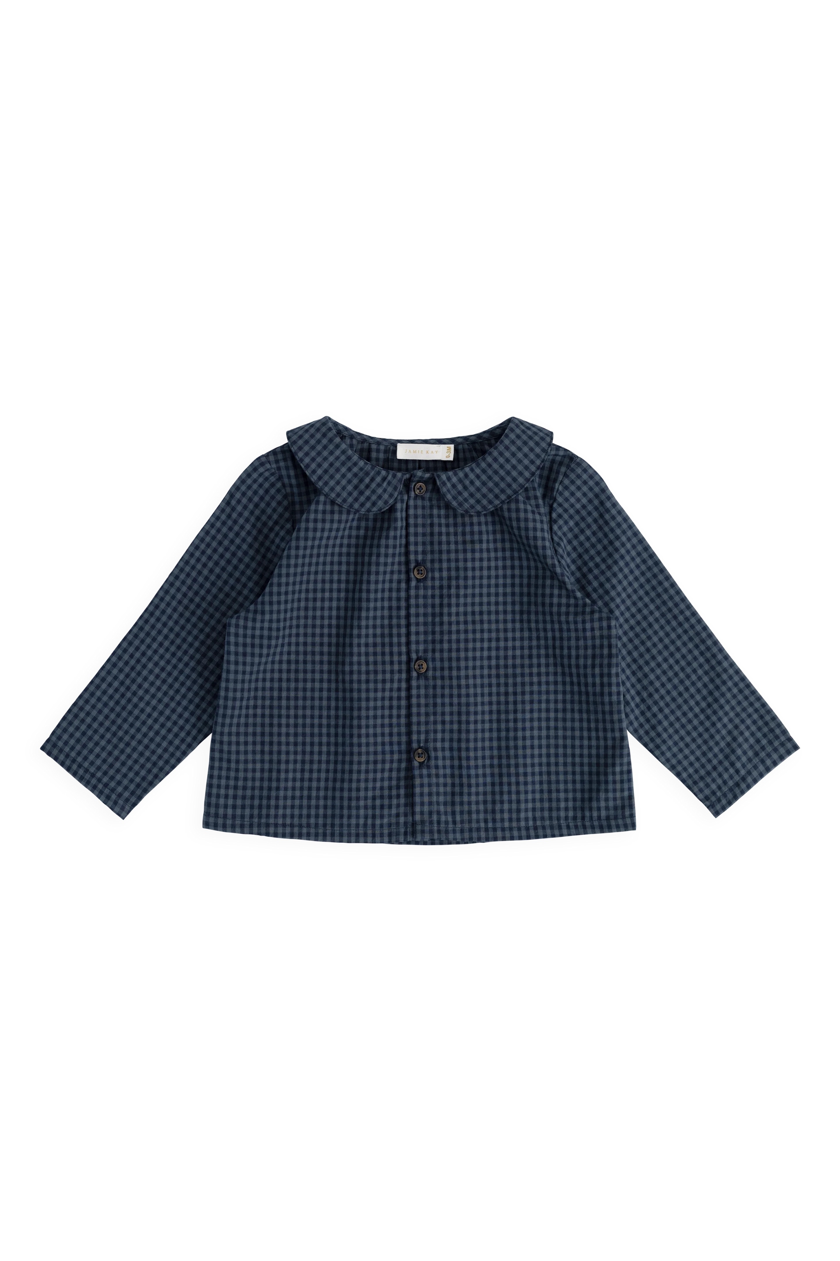【預購】JAMIE KAY - Organic Cotton Gabriel Top（Tiny Gingham Maritime）