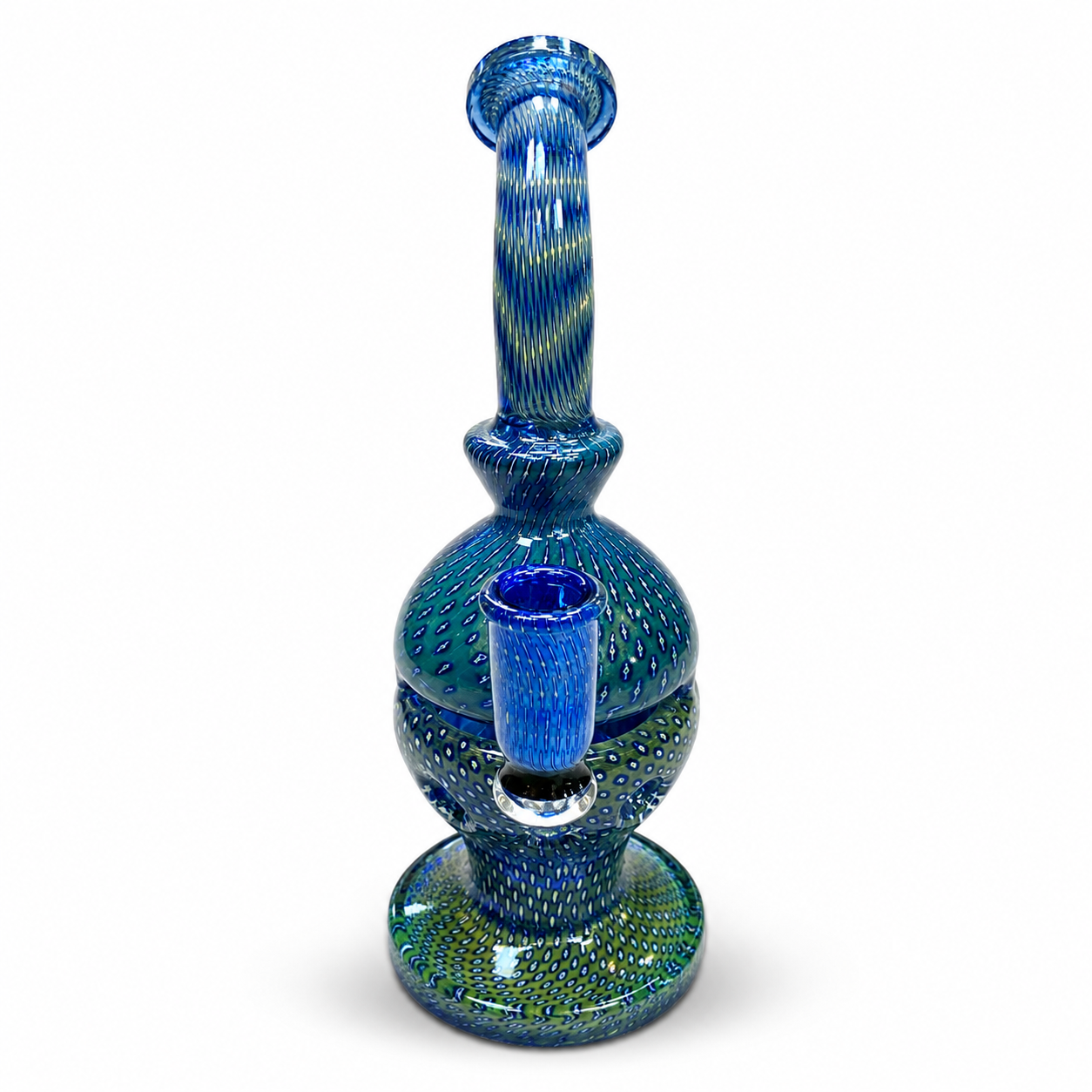 🇨🇦極光Aurora - Peacock Feather Swiss-perc Water Pipe 孔雀玻璃壺