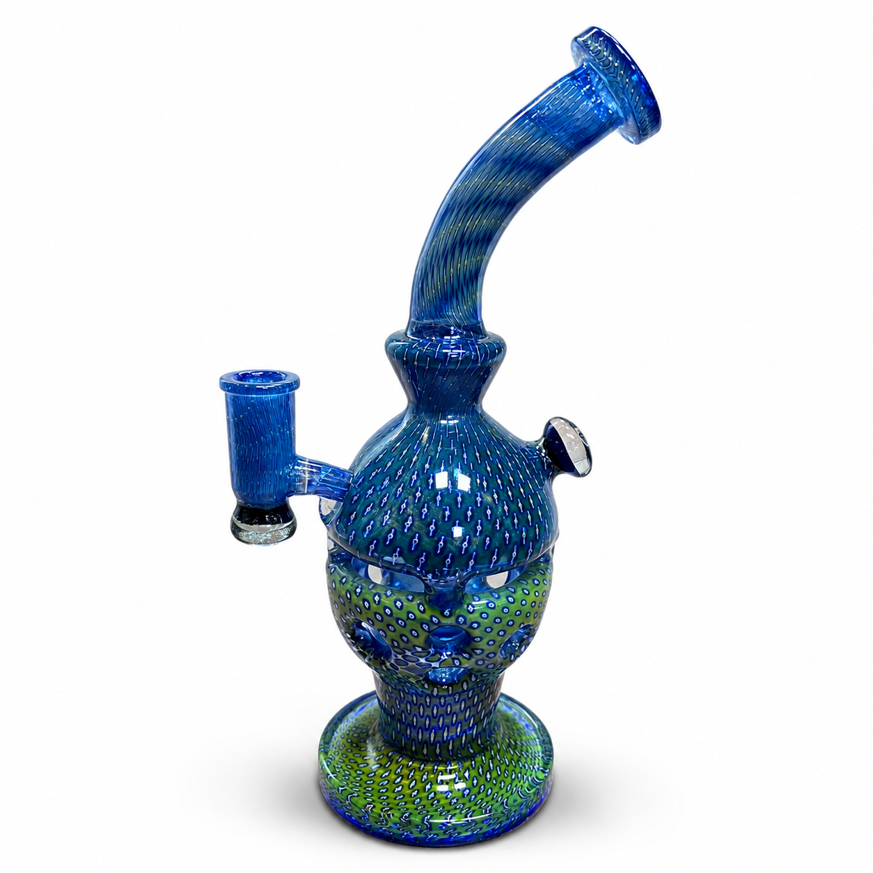 🇨🇦極光Aurora - Peacock Feather Swiss-perc Water Pipe 孔雀玻璃壺