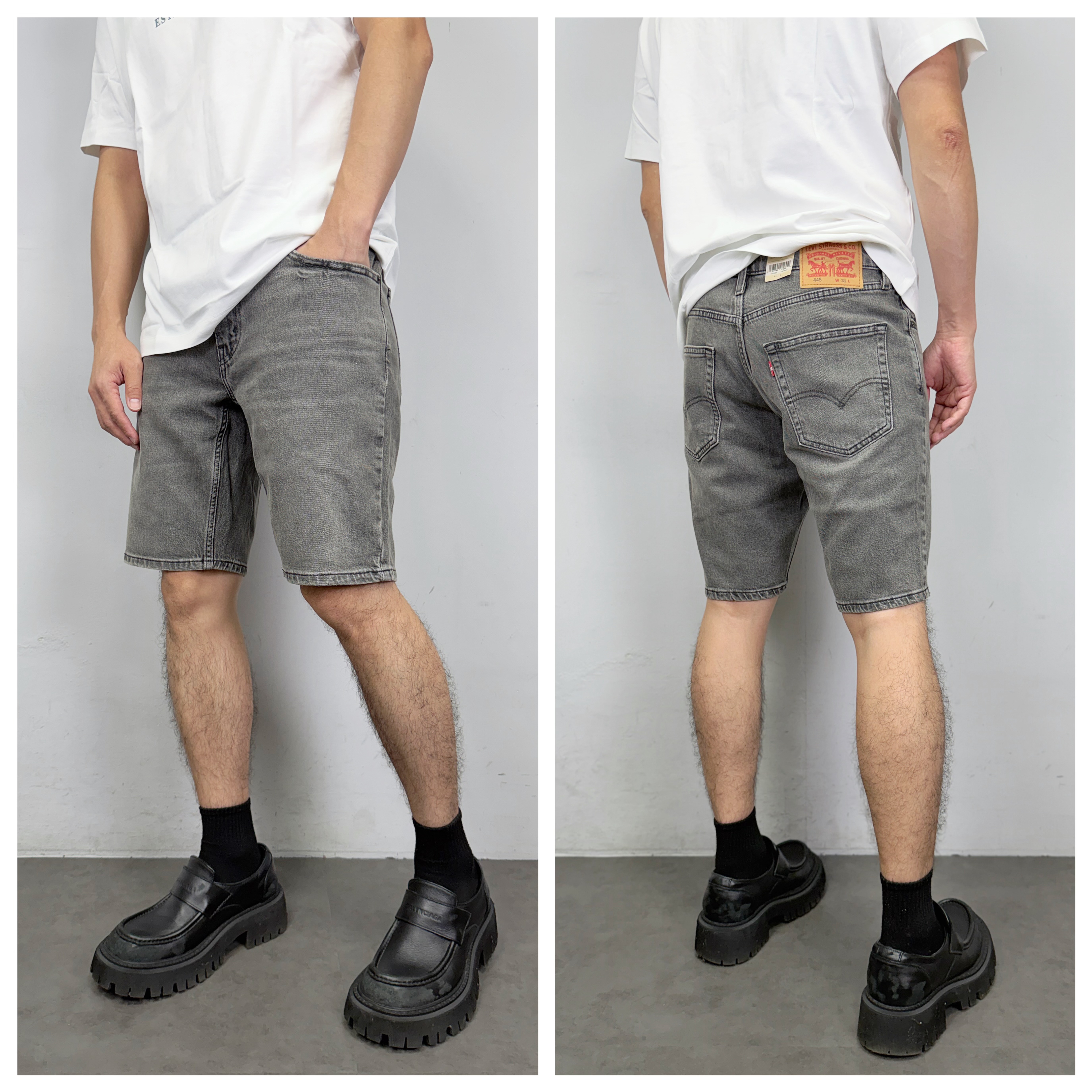 Levis 445 灰水洗 牛仔褲 短褲 牛仔短褲
