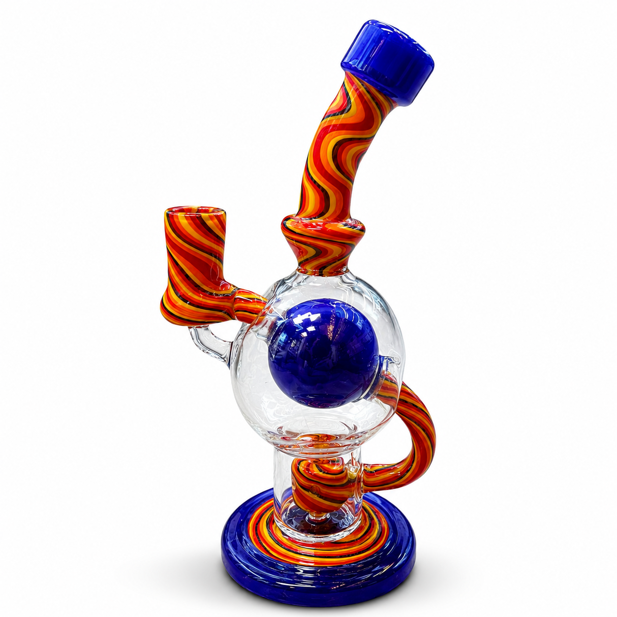 🇨🇦極光Aurora - Blue Core Recycler Glass Water Pipe 藍星循環玻璃壺