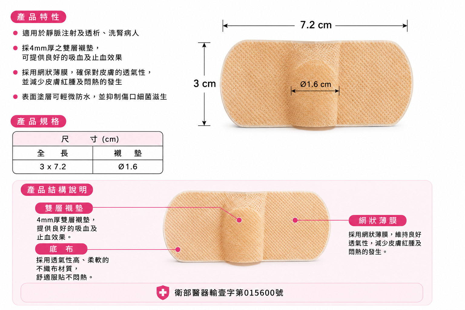 立巴 止血貼布 (未滅菌) 150片/盒 膚色