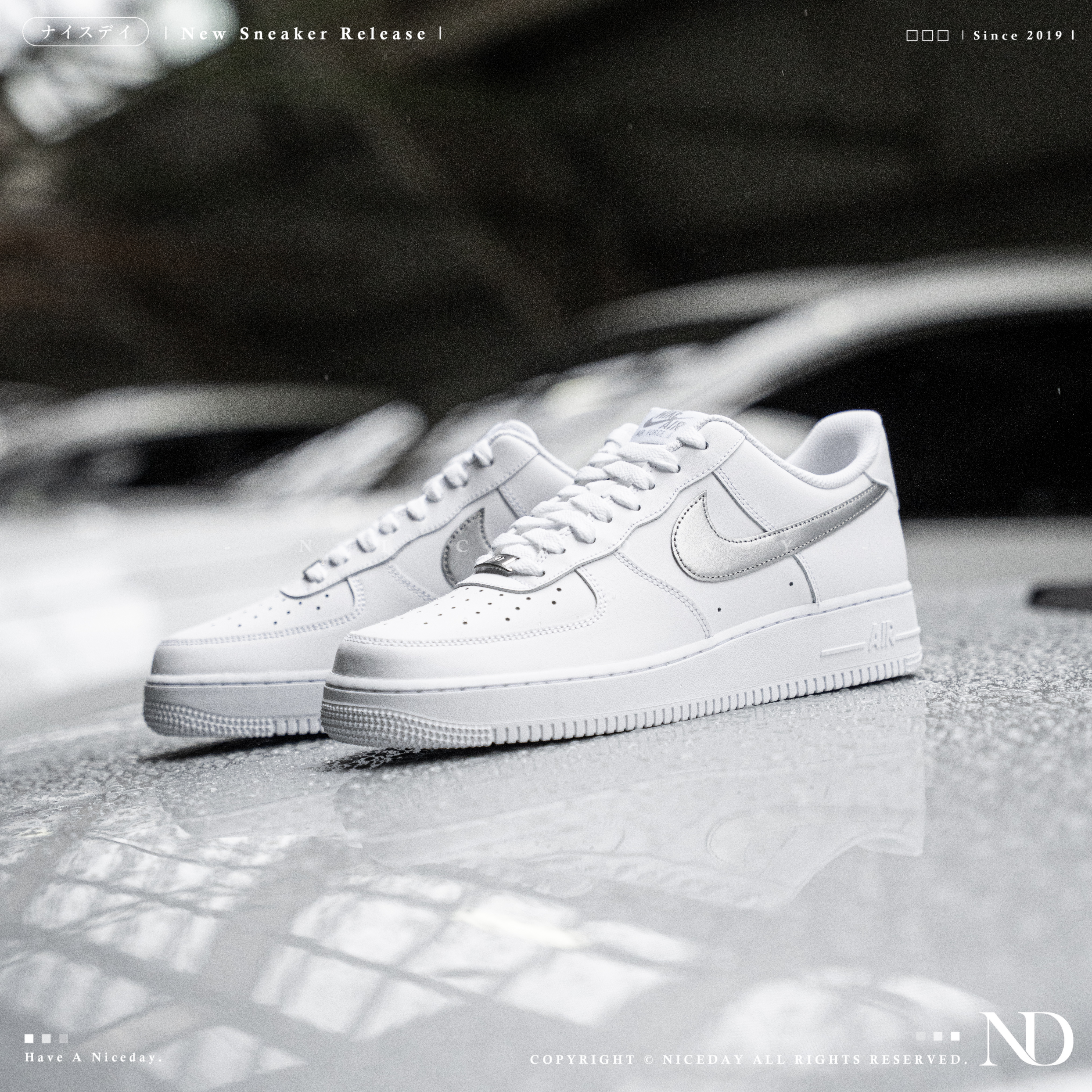 NICEDAY 現貨 Nike Air Force 1 Silver 銀勾 銀灰 灰 亮銀 FJ4146-134