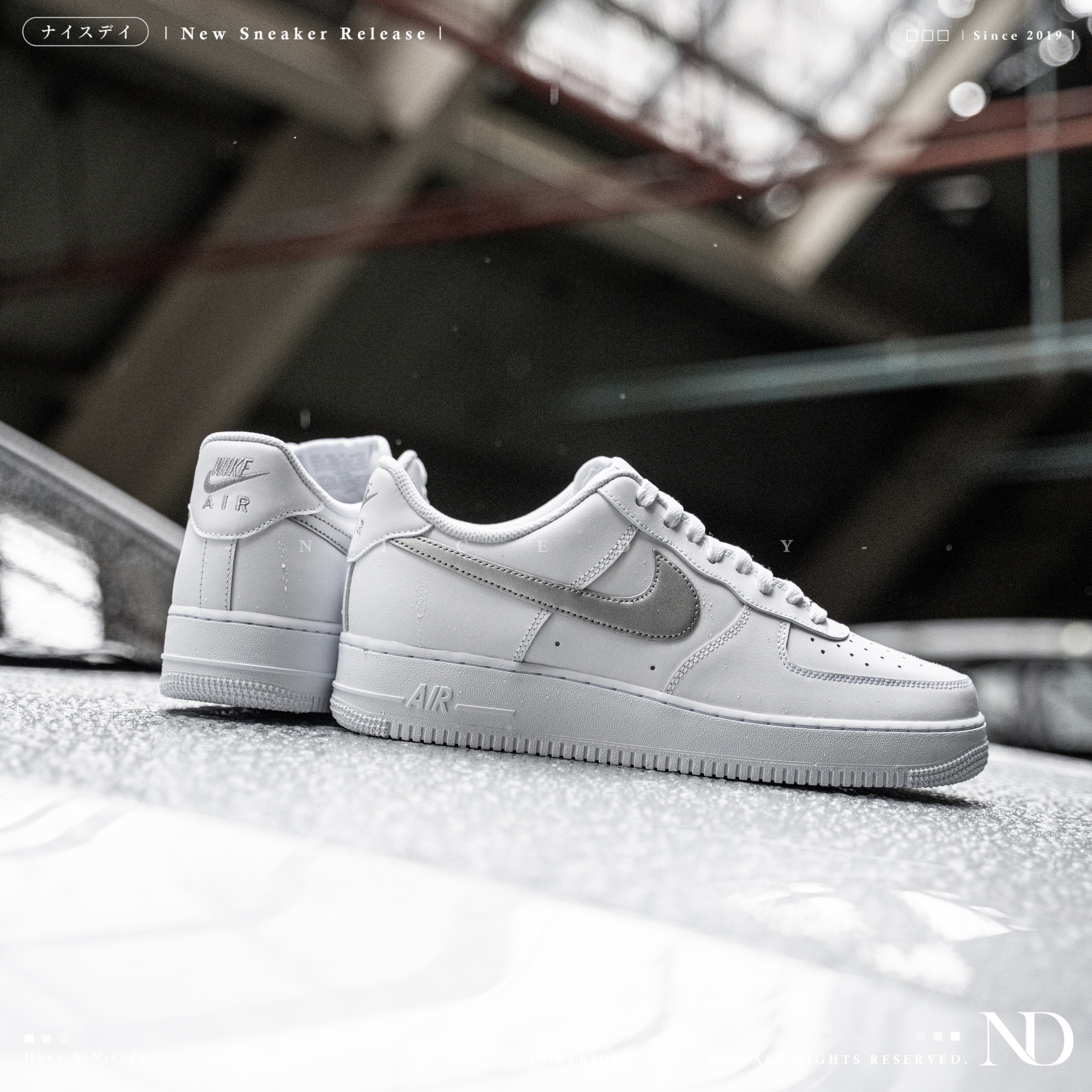 NICEDAY 現貨 Nike Air Force 1 Silver 銀勾 銀灰 灰 亮銀 FJ4146-134