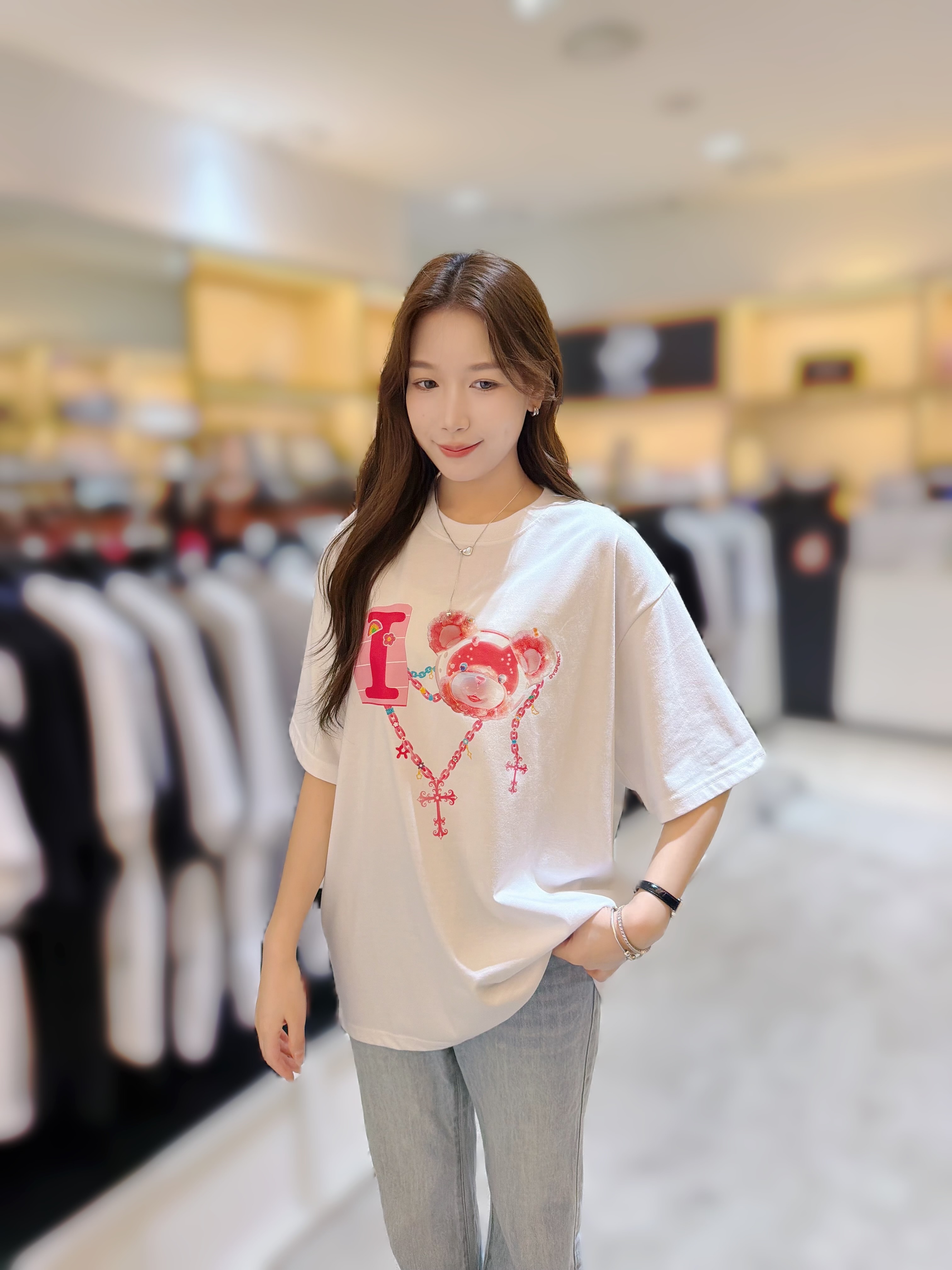 DY01 I LOVE COTTON BEAR T 男女同款 S:胸40 長25.5 M:胸42 長27.5 L:胸44 長29 $299