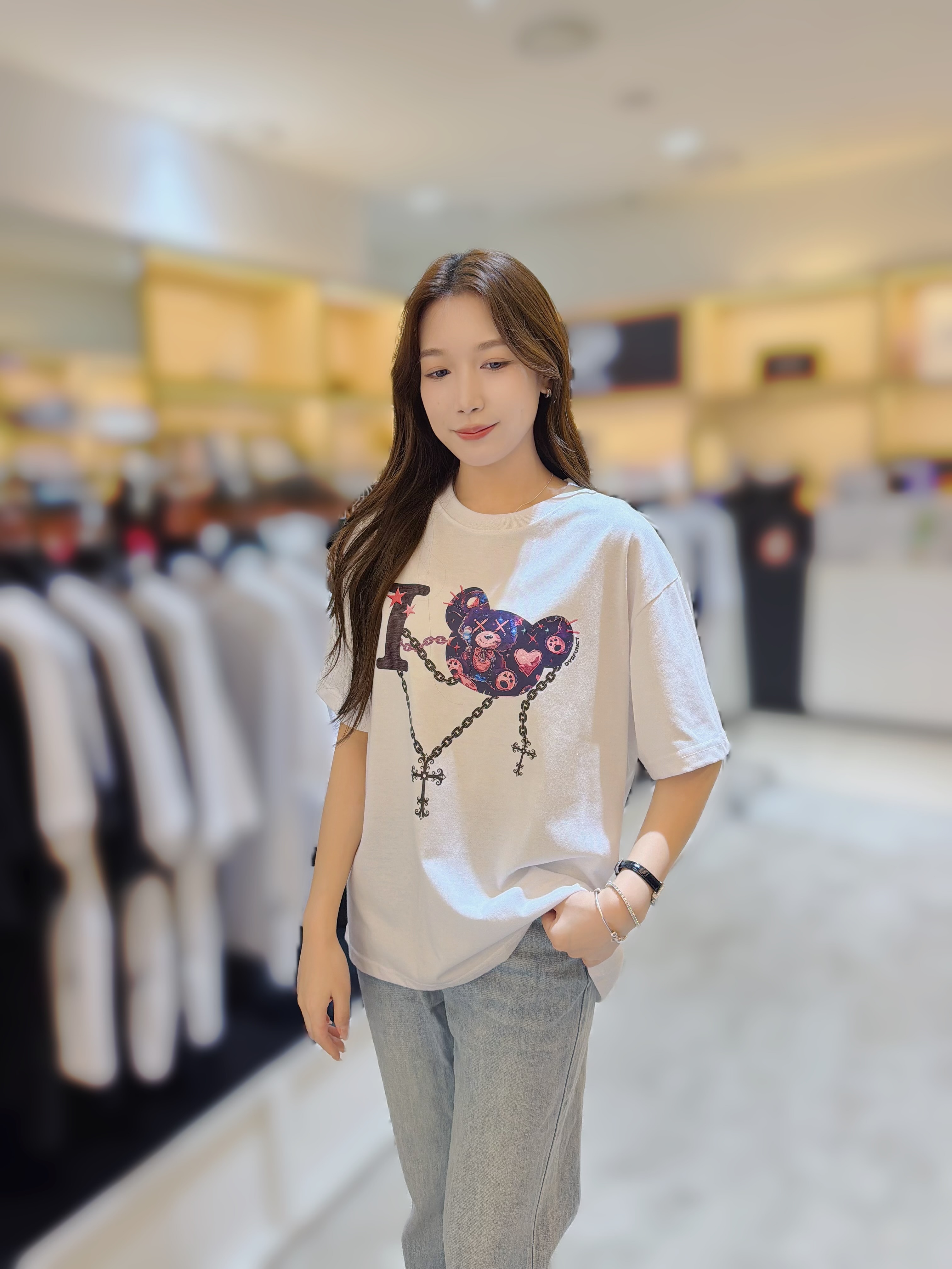 DY02 I LOVE ANGEL RABBITS/BROKEN BEARS/BEAR COMO BEAR T 男女同款 S:胸40 長25.5 M:胸42 長27.5 L:胸44 長29 $299