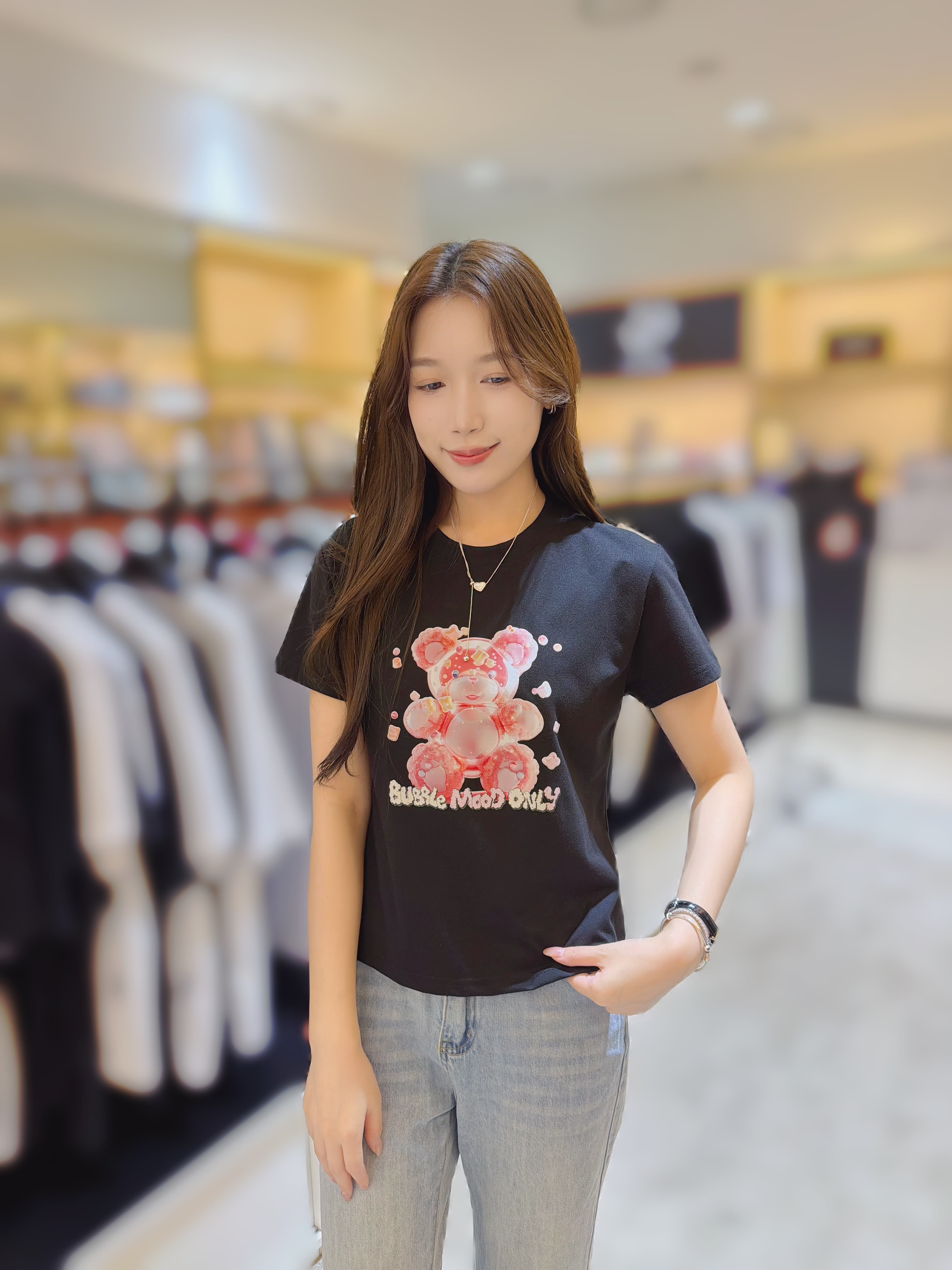 DY06​ COTTON CANDY BEAR SEMI CROP T 女款 S:胸38 長19 M:胸40 長20 $299