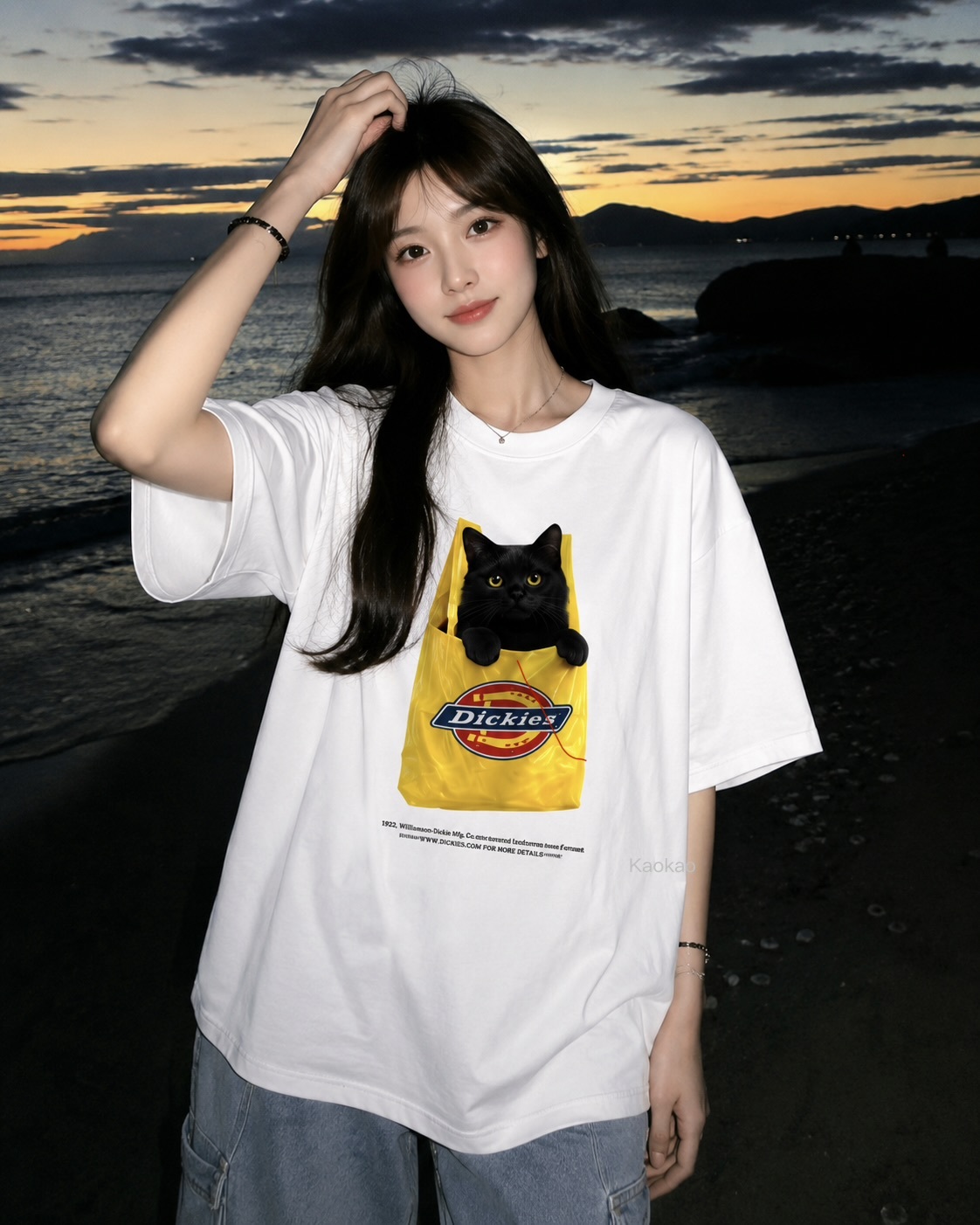 預購 Dickies 280g 「黑貓購物袋」短tee