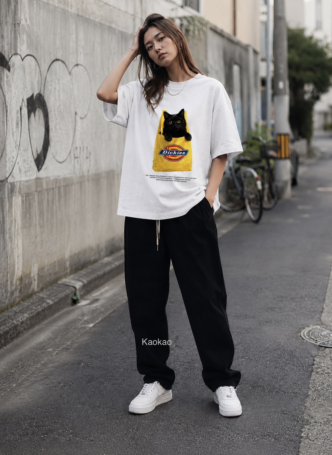 預購 Dickies 280g 「黑貓購物袋」短tee