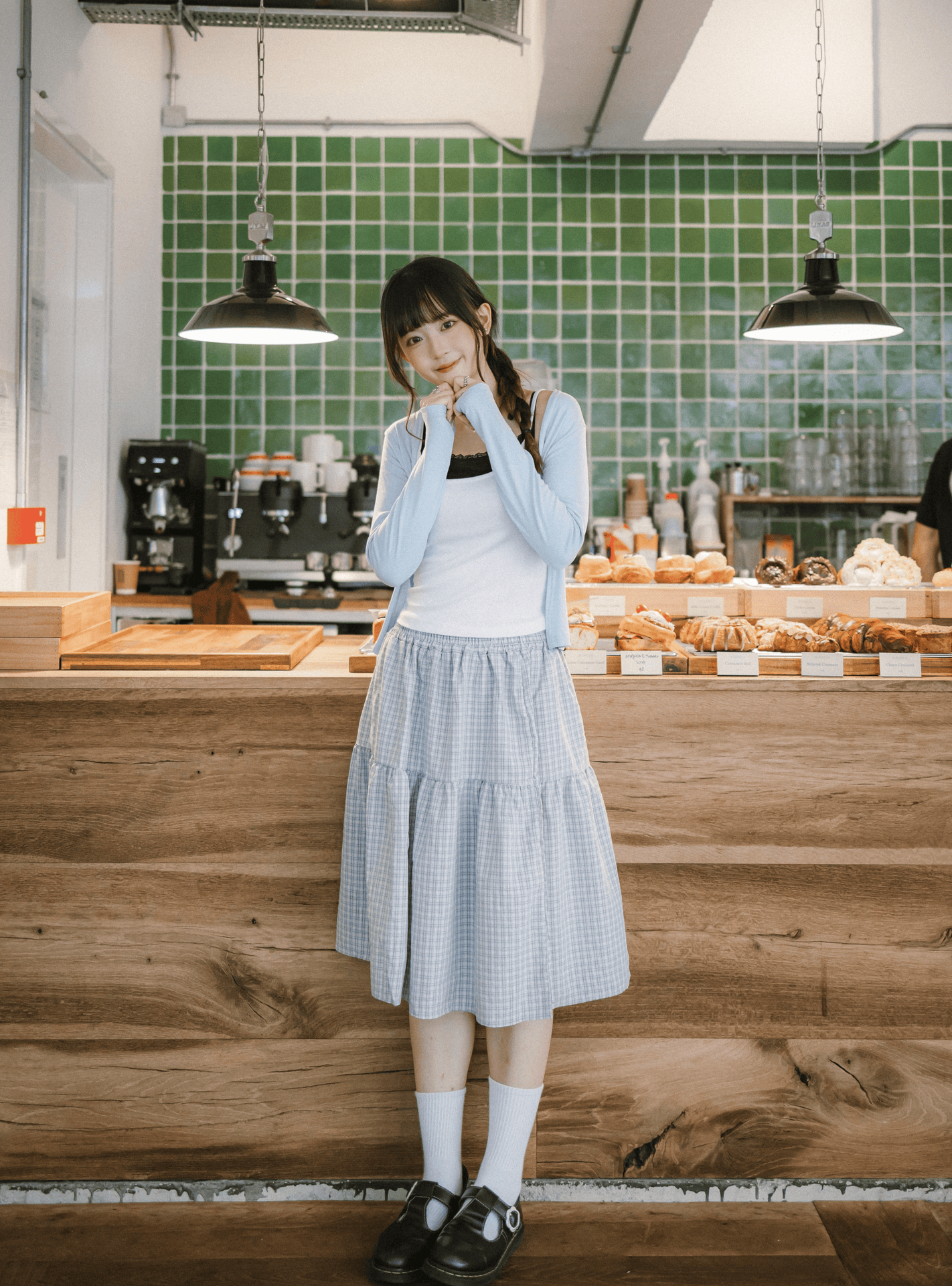 Cottagecore Plaid Midi Skirt