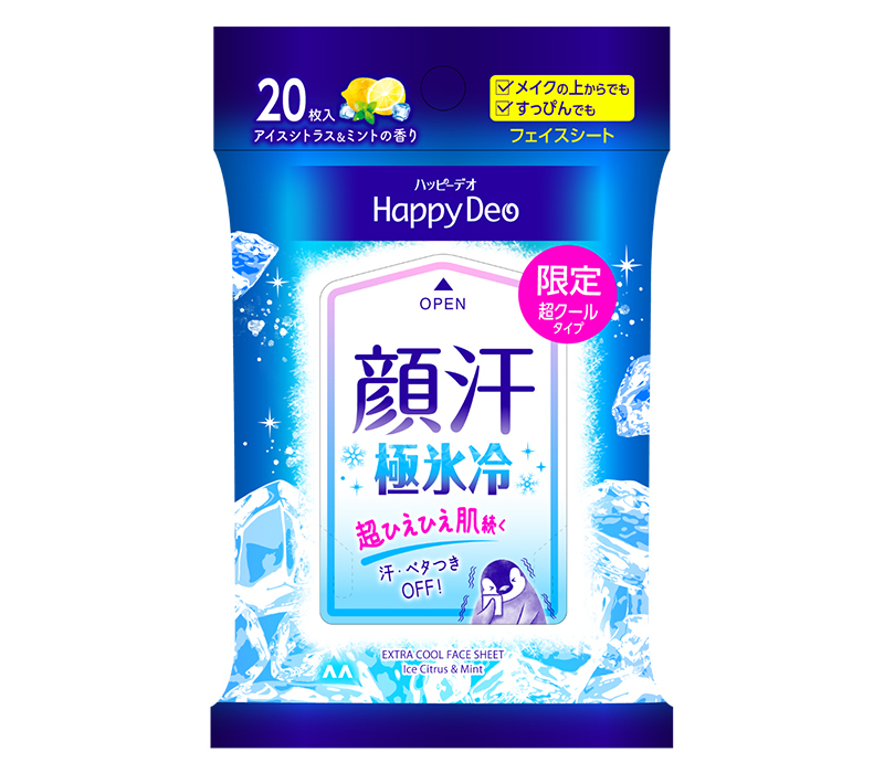 【期間限定】JP Happy Deo 限定極冰感濕巾 柑桔薄荷 20塊 4545 TK260725