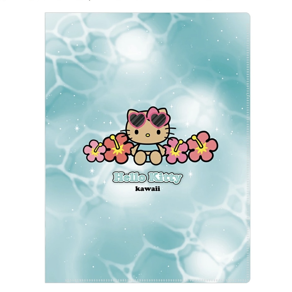 【數量限定】JP Hello Kitty 日燒海灘 10P A4 File 藍綠 2830 TK260725
