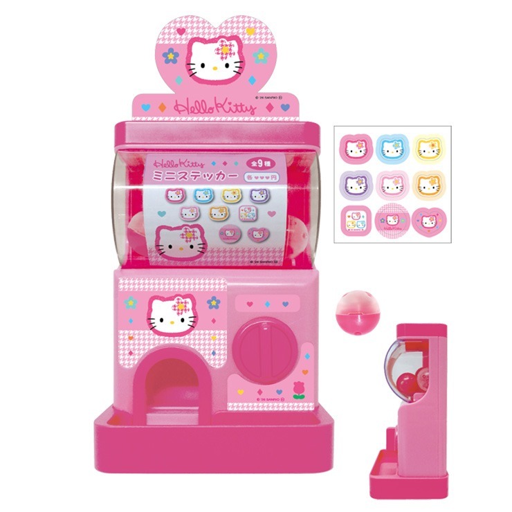 JP Hello Kitty 扭蛋機 附贈迷你貼紙 粉 6603 TK260725