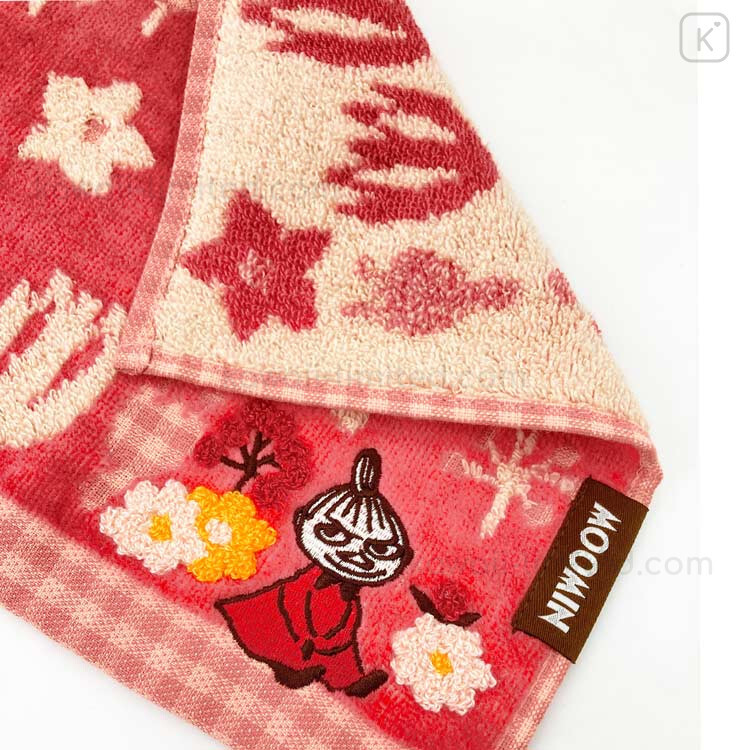 JP 阿美 刺繡花花 軟毛吸水方巾 防臭抗菌 紅 6956 TK260725