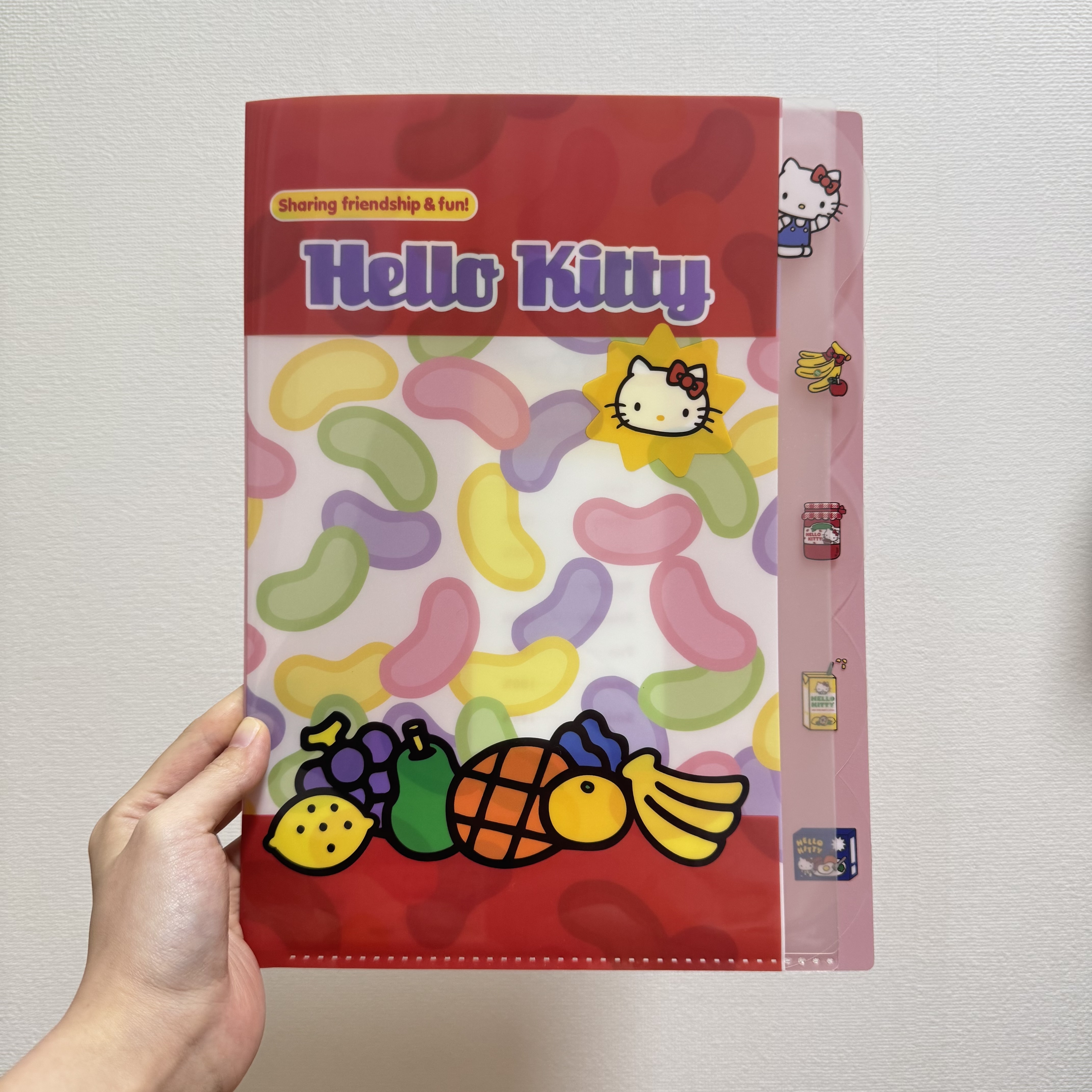JP Hello Kitty 雜錦水果糖 5P A4 FIle 紅 4551 TK260725