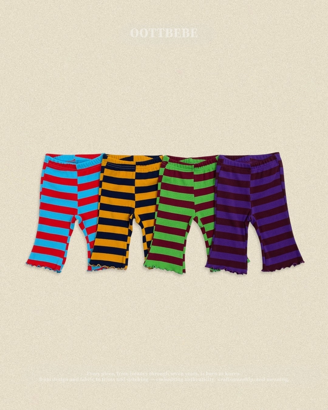 OOTT BEBE Vibrant Stripe Flares Pants