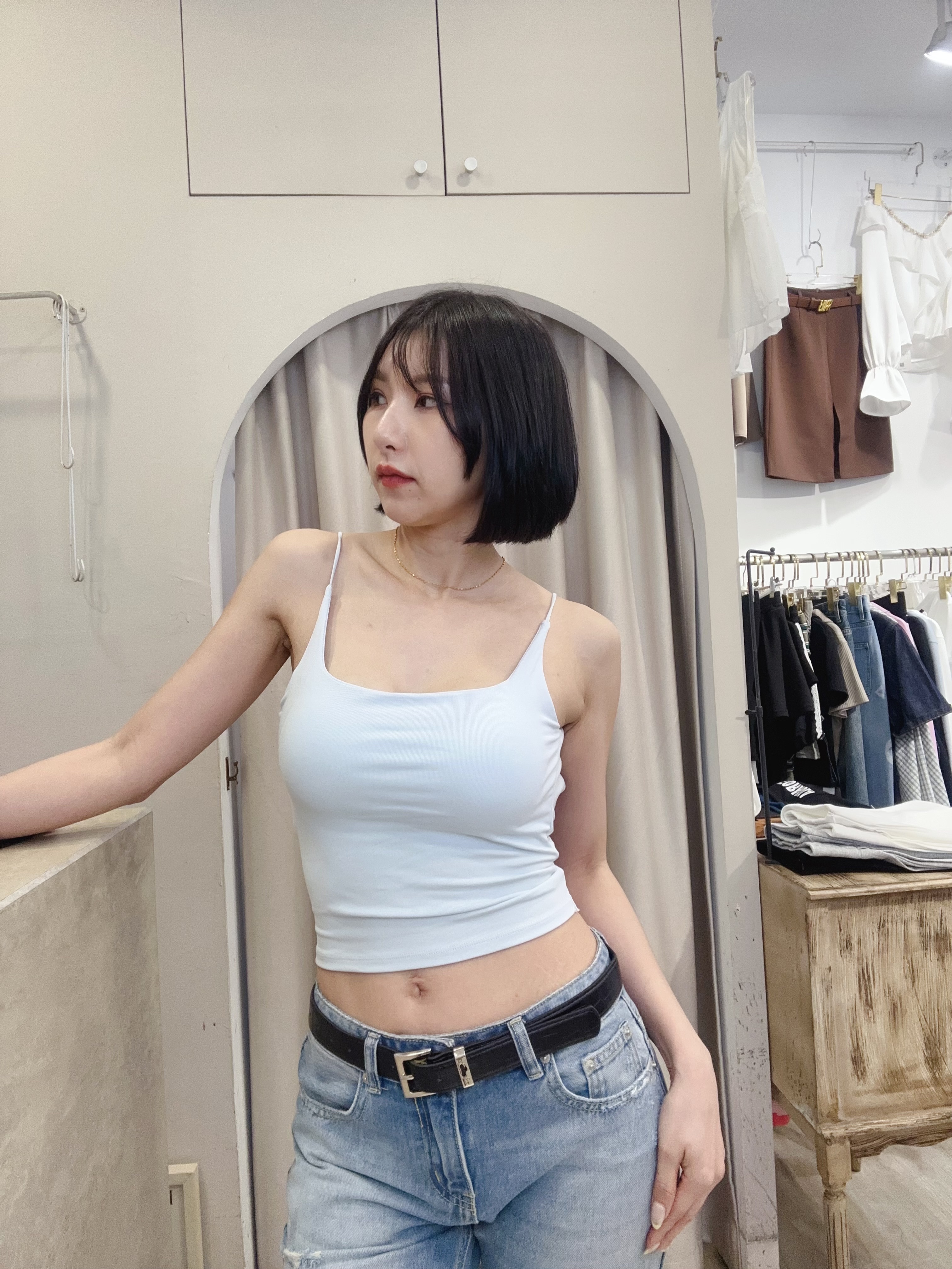 歐美Ｕ領低背bra top