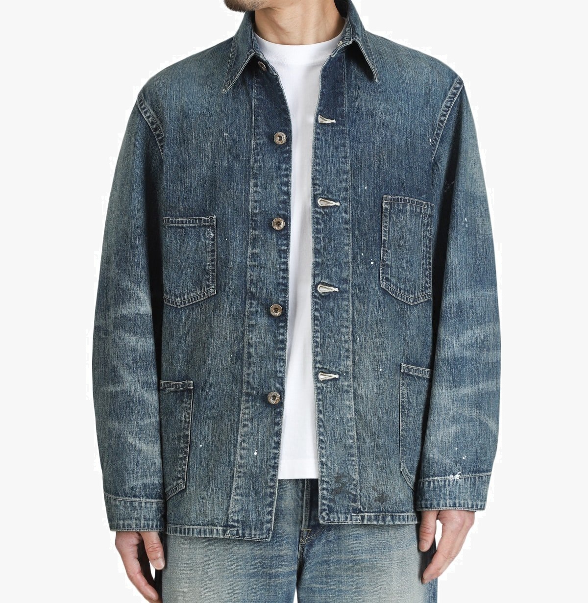 BOWWOW 2026 HERITAGE DENIM CHORE COAT AGED - PRE ORDER ITEM (預訂中)