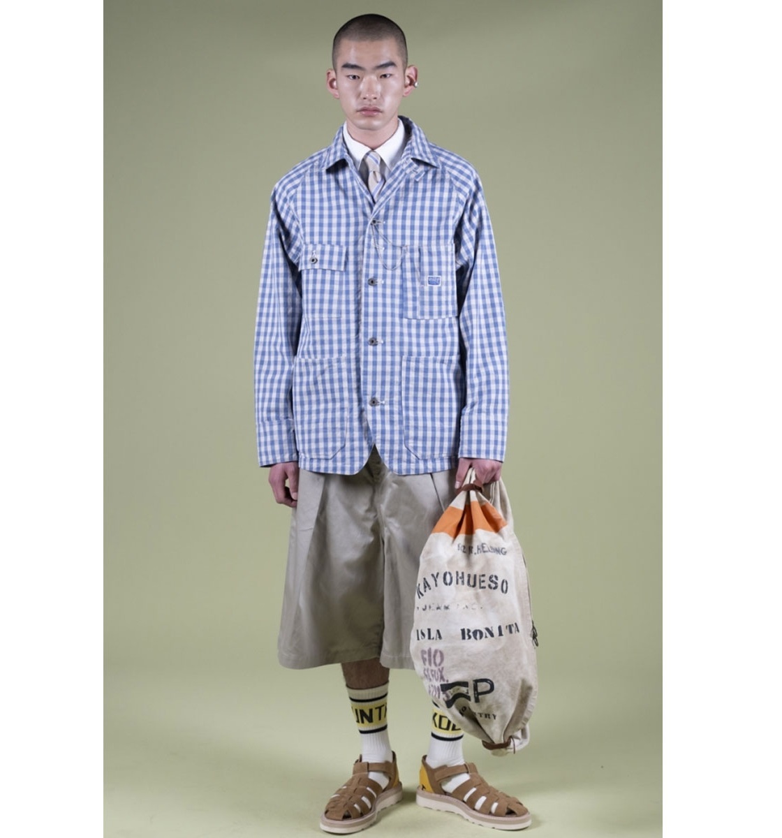 KAPITAL 2026 OX GINGHAM CACTUS Coveralls - BLUE PRE ORDER ITEM (預訂中)