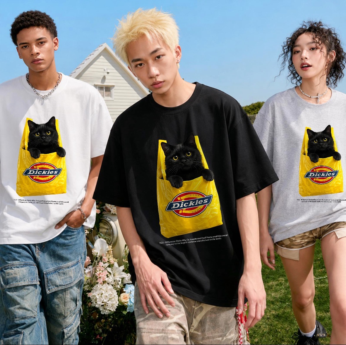 Dickies 美式復古 可愛黑貓購物袋 短袖T DKU262NKTGFW-GCI