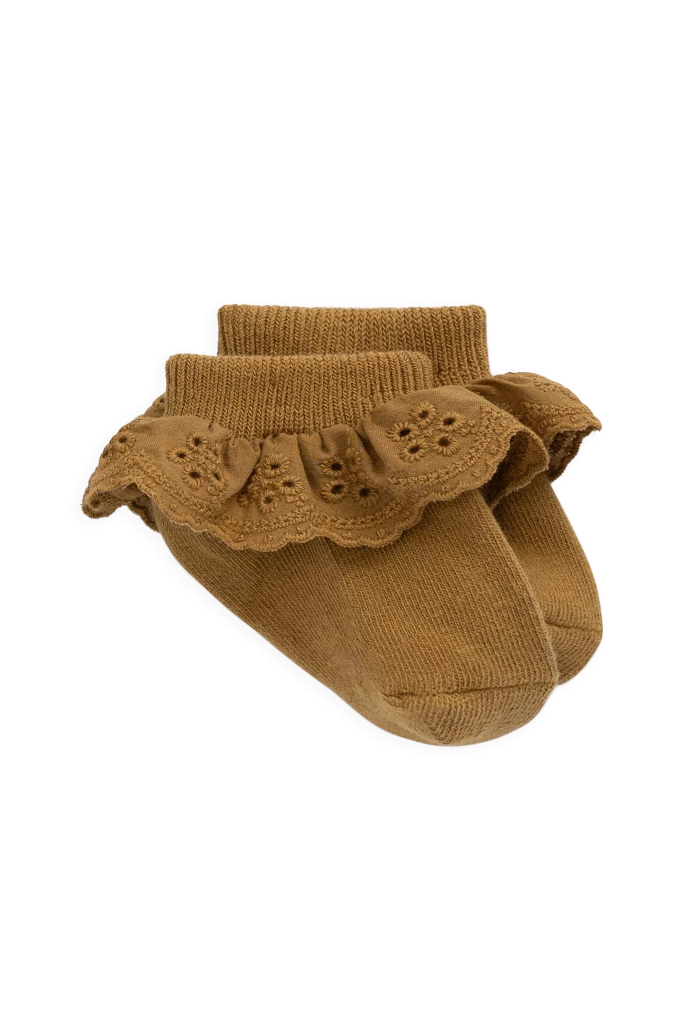 【預購】JAMIE KAY - Frill Ankle Sock（Antique Bronze）