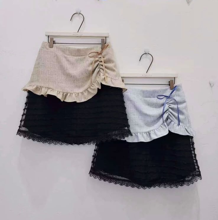【限量】P67  波點LACE裙褲  腰26-36 HIP42 長18 $429 (一口價)