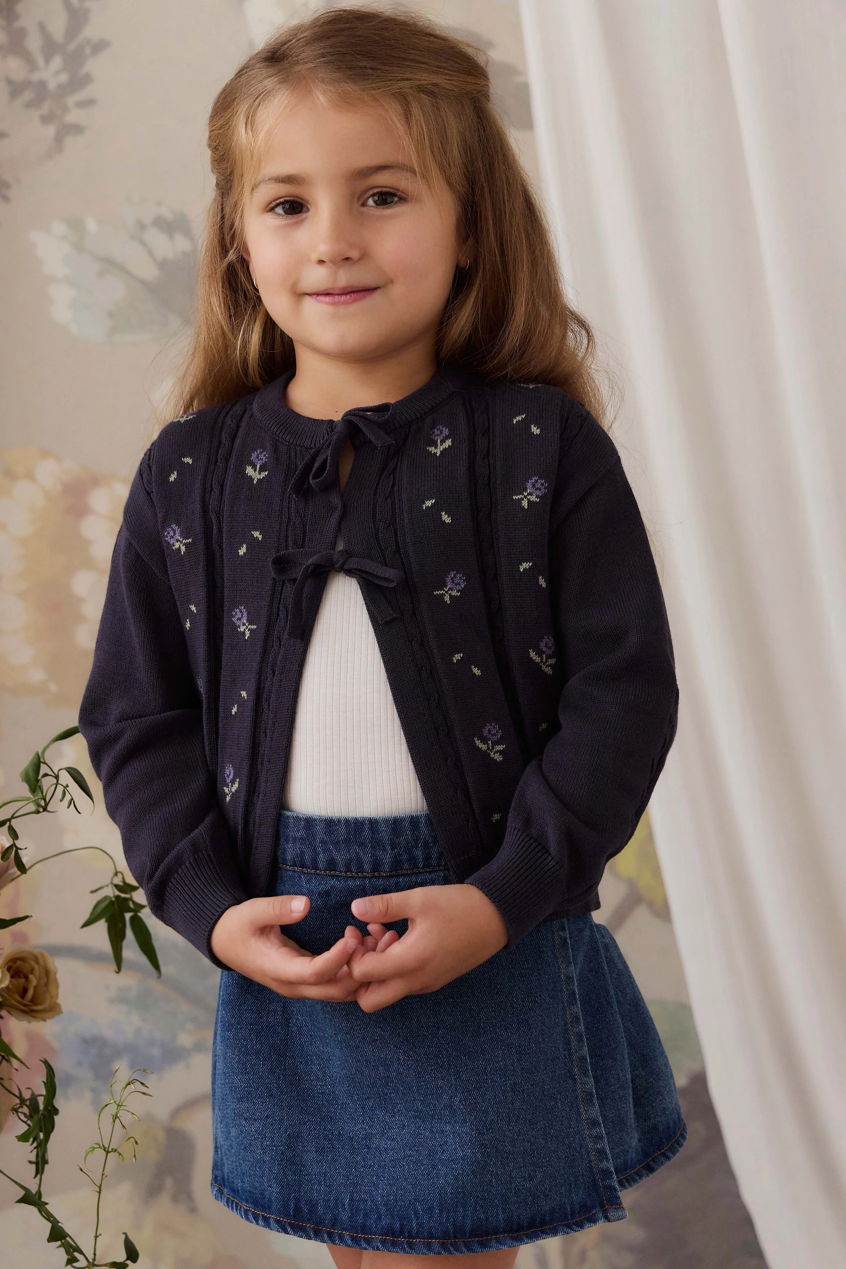 【預購】JAMIE KAY - Arabella Knitted Cardigan（Annabella Jacquard Deep Well）