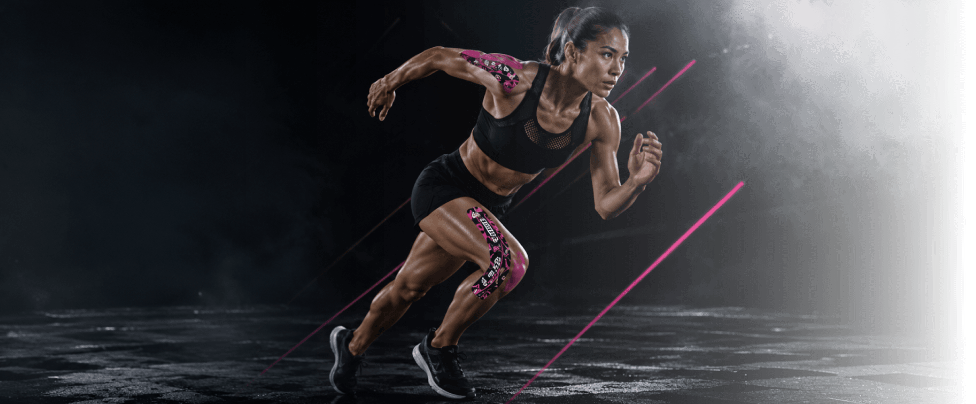 Custom kinesiology tape on athlete