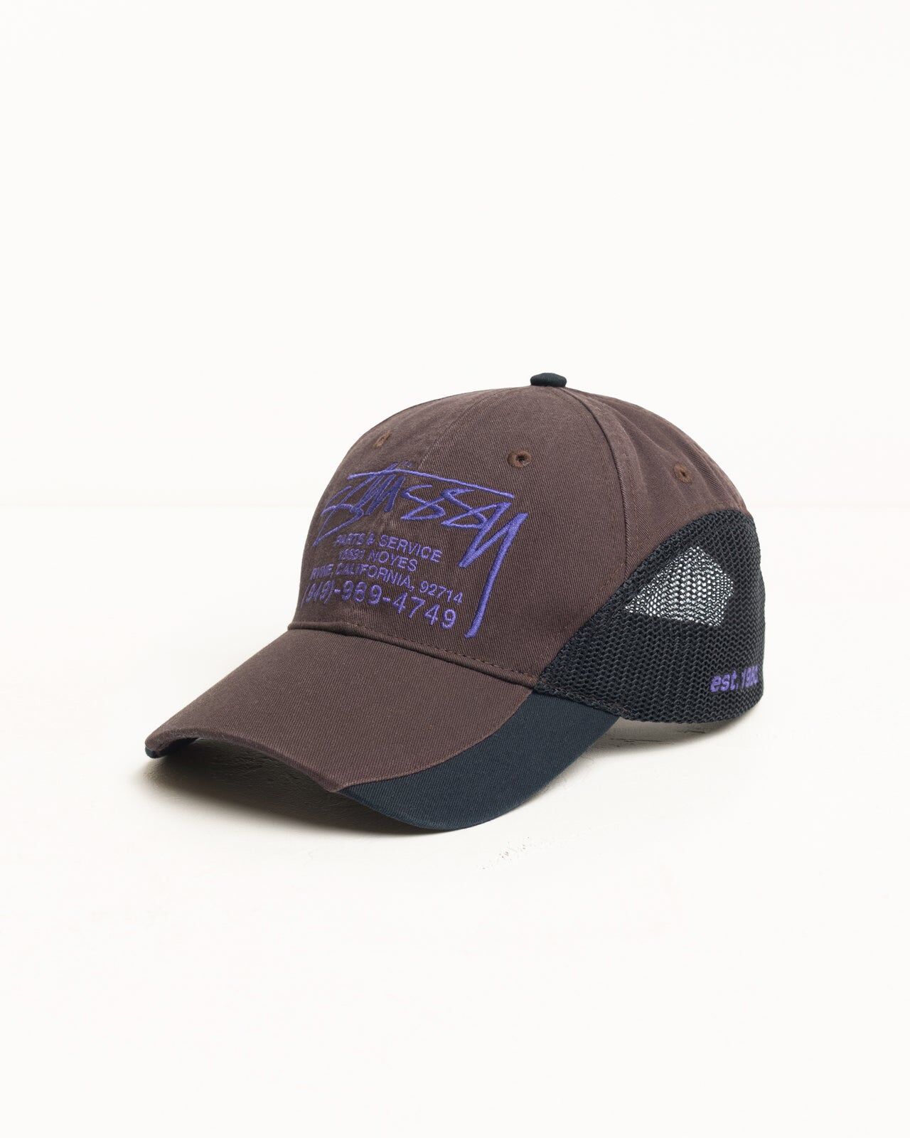 Stussy Mesh Logo Baseball Hat brown