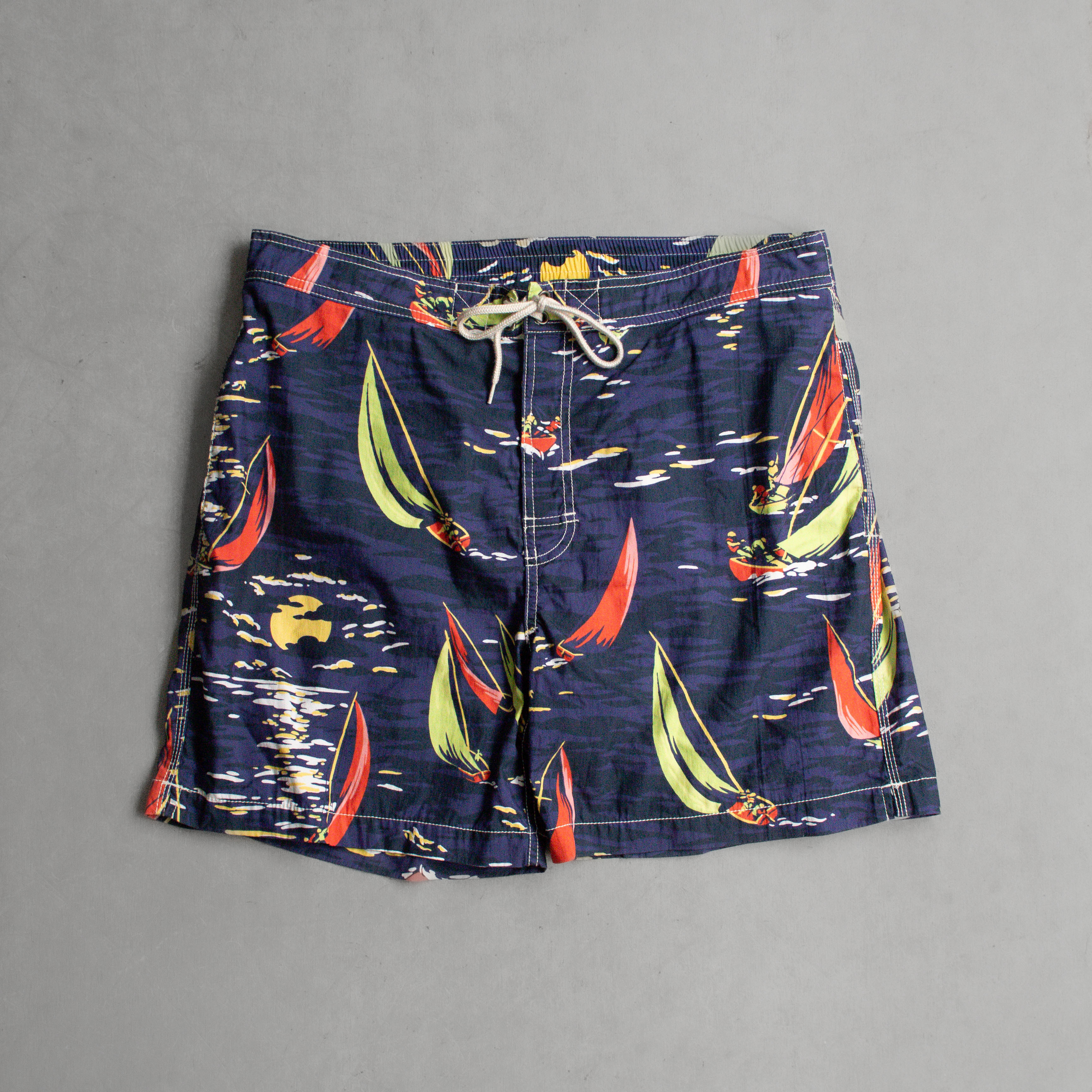 POLO RALPH LAUREN BOARD SHORTS 深藍 印花 衝浪 海灘 短褲