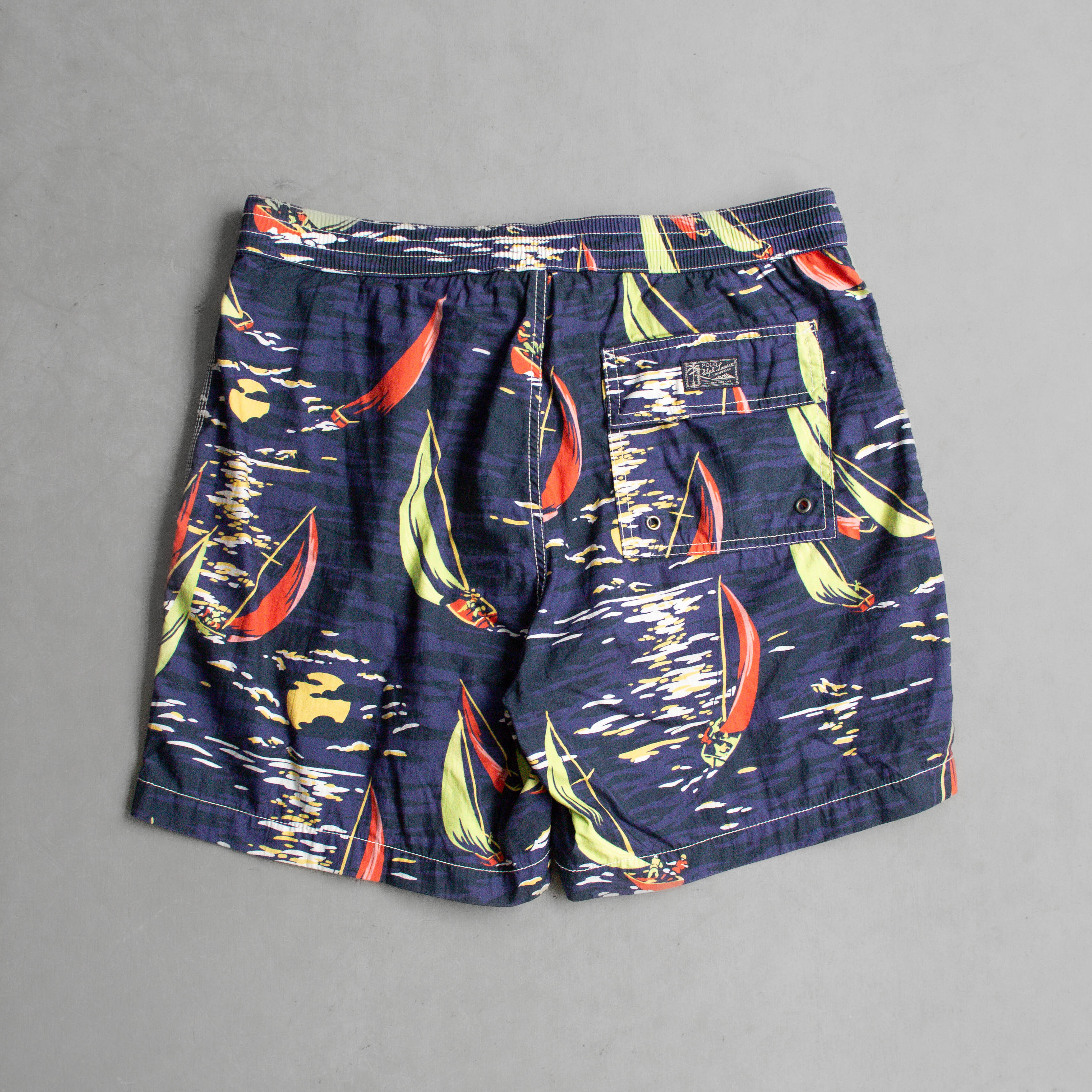 POLO RALPH LAUREN BOARD SHORTS 深藍 印花 衝浪 海灘 短褲