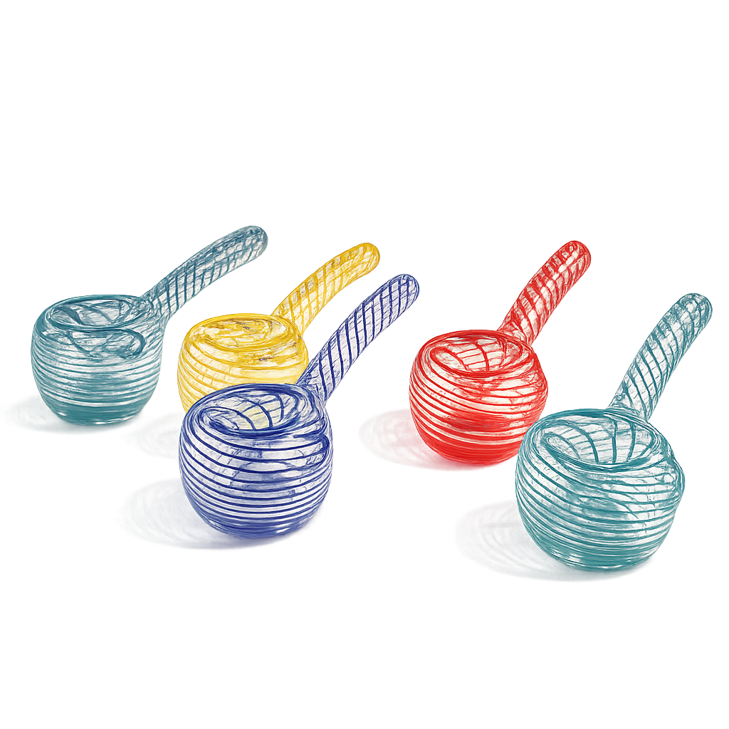 🇨🇦極光Aurora - Rainbow Swirl Glass Pipe 彩虹漩渦玻璃斗