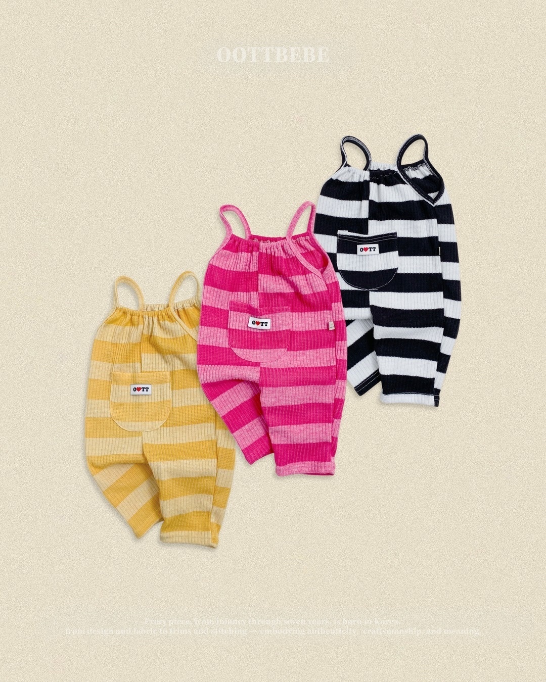 OOTT BEBE Bright Stripe Overalls