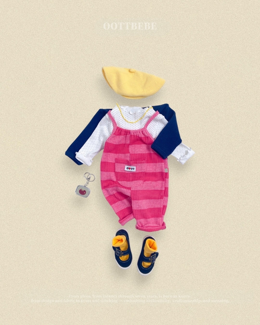 OOTT BEBE Bright Stripe Overalls