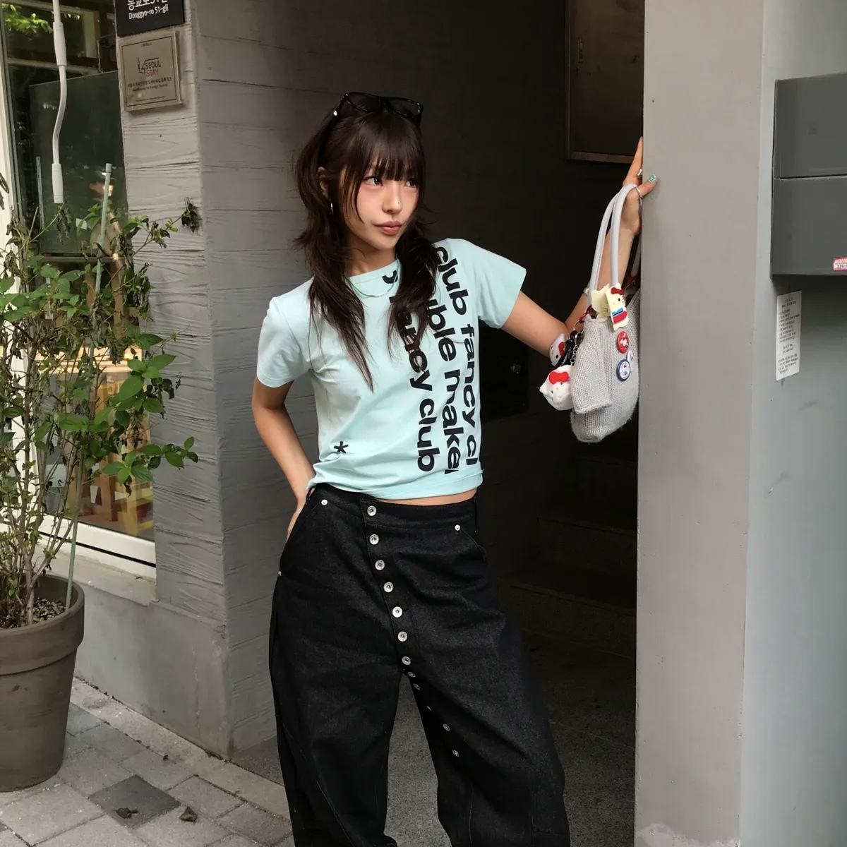FANCY CLUB BAYWATCH CROP TEE 薄荷綠 短款 上衣 短袖 韓國