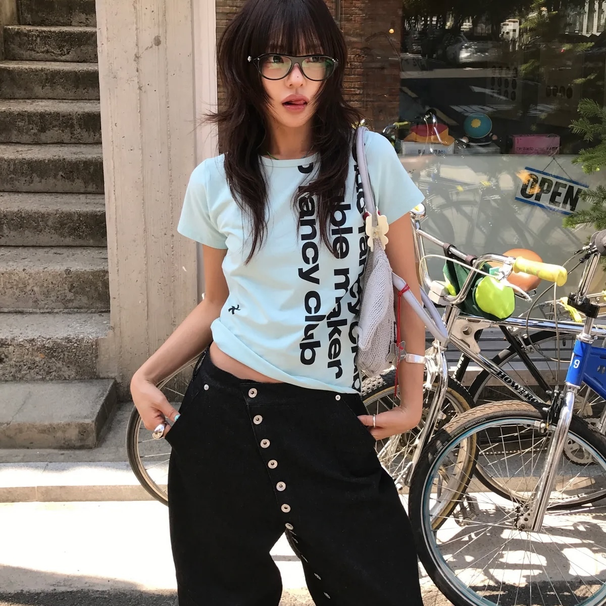 FANCY CLUB BAYWATCH CROP TEE 薄荷綠 短款 上衣 短袖 韓國