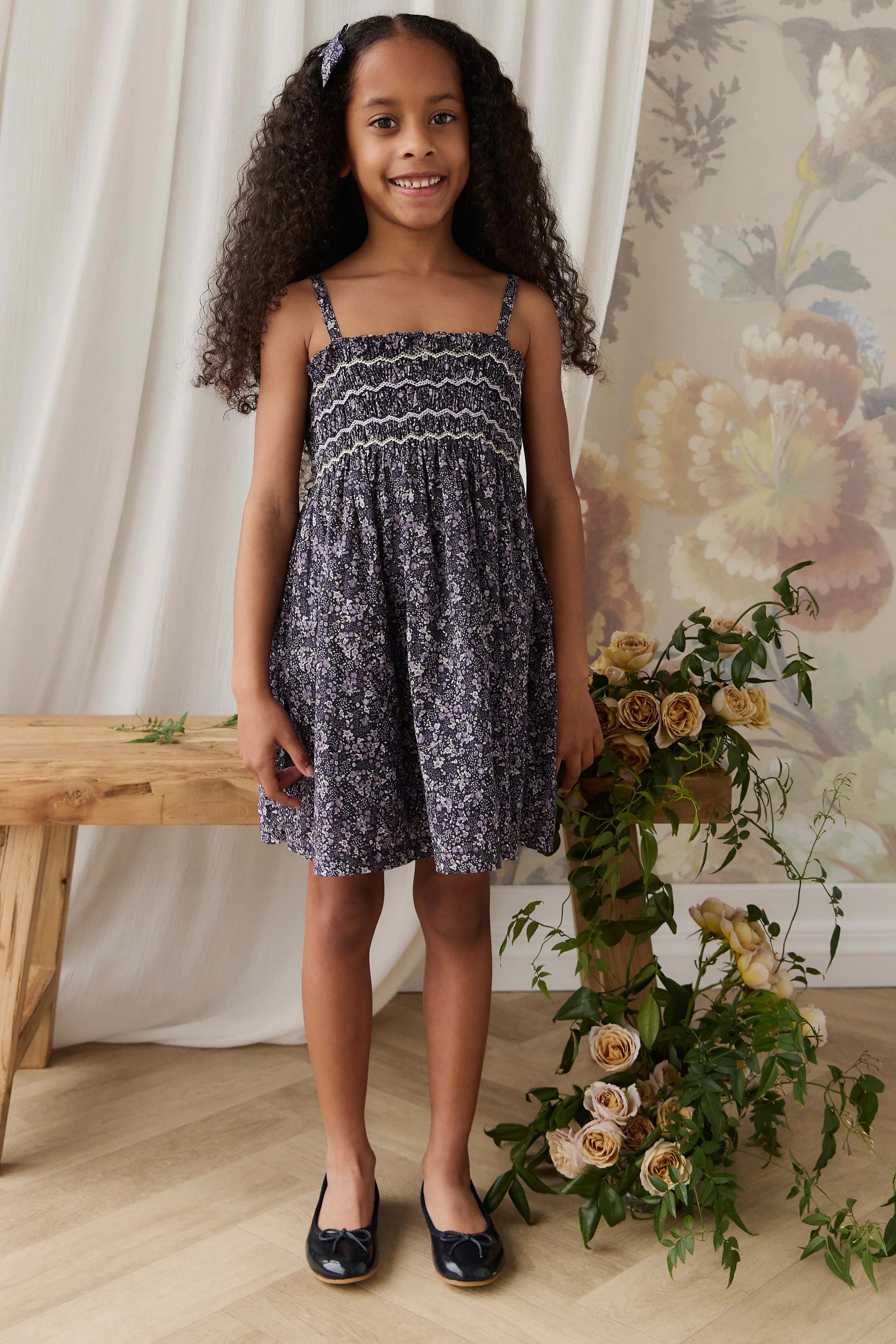 【預購】JAMIE KAY - Organic Cotton Mariette Dress（Violet Floral）