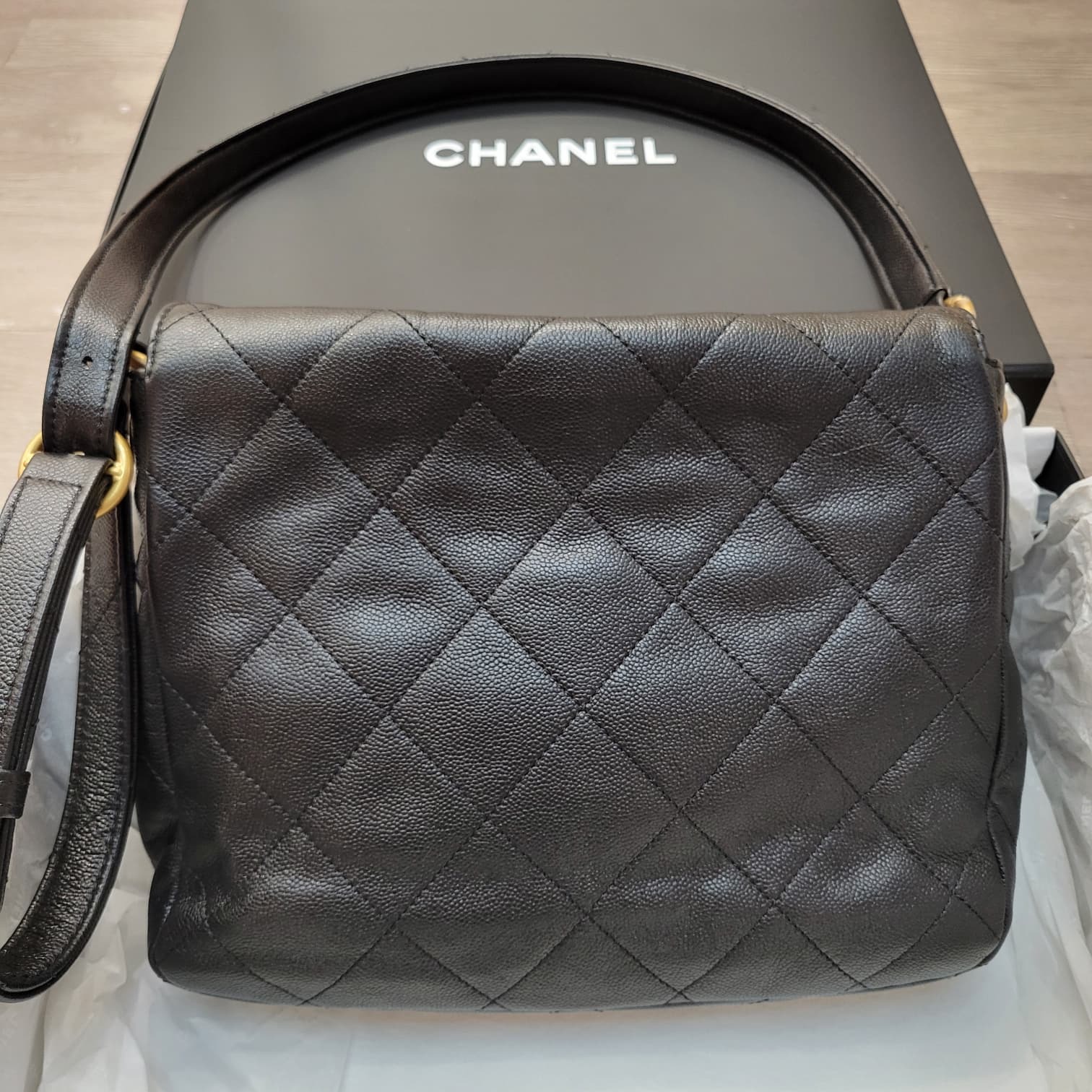 97%NEW CHANEL AS5384 hobo bag black/ gold
