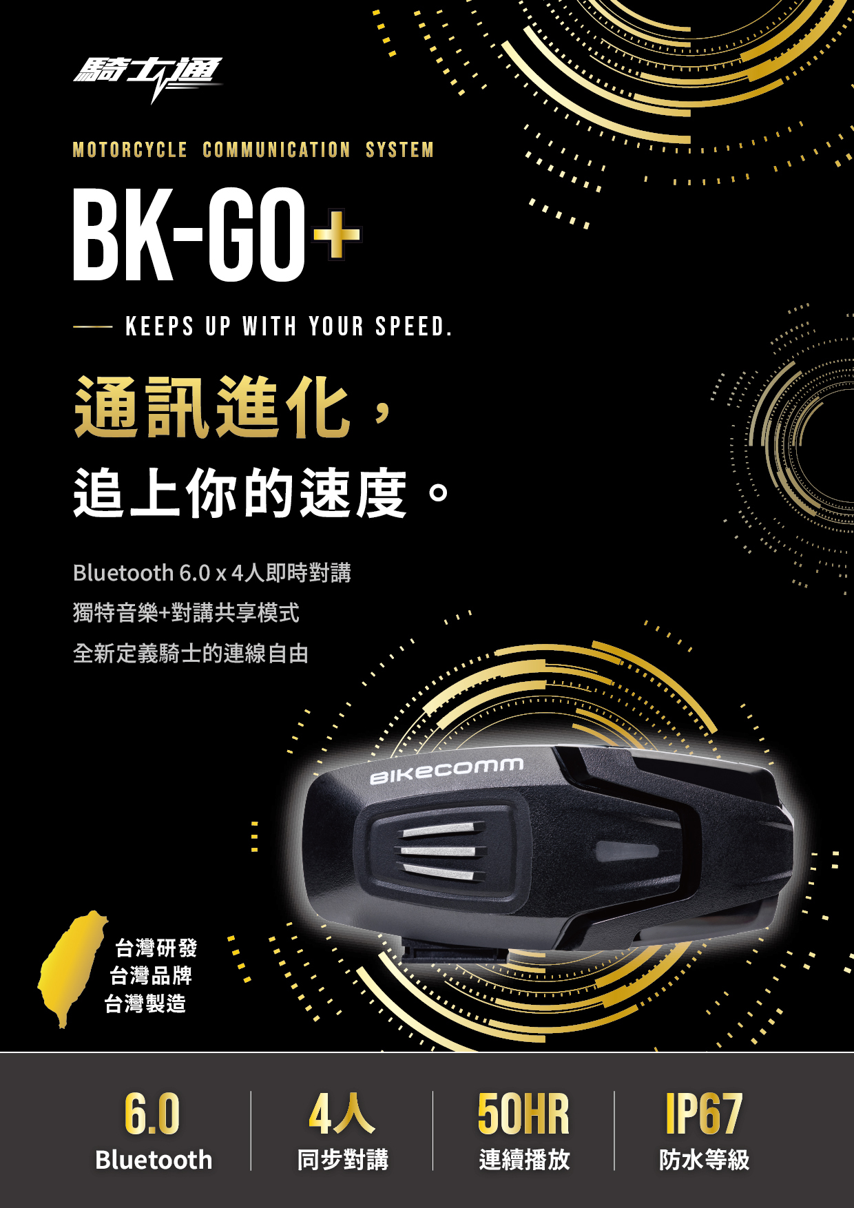 BIKECOMM 騎士通 BK-GO+ 藍牙耳機 機車用藍牙