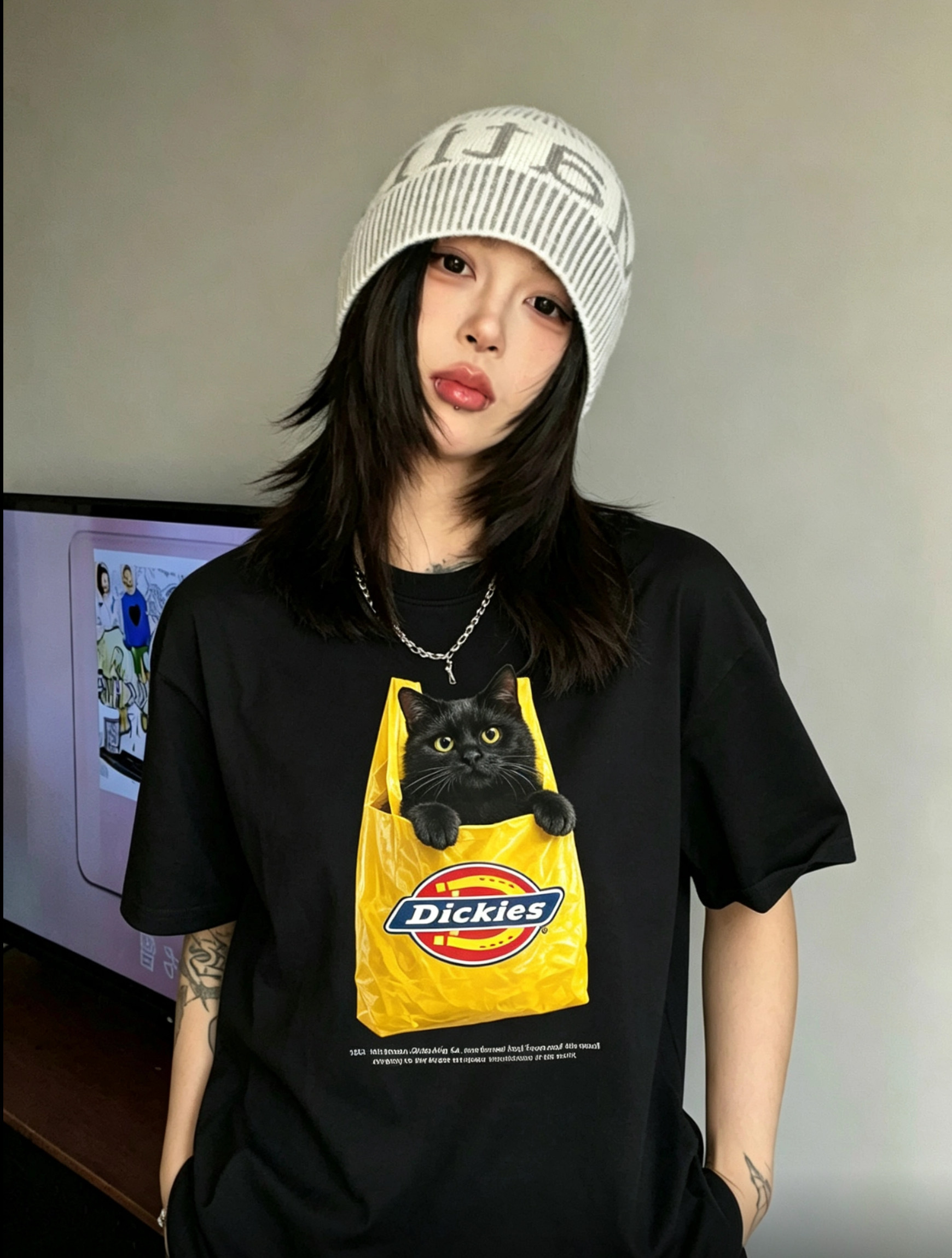 【預購】Dickies 貓咪 袋上黑貓 復古 美式印花 短袖 T-shirt 多色可選