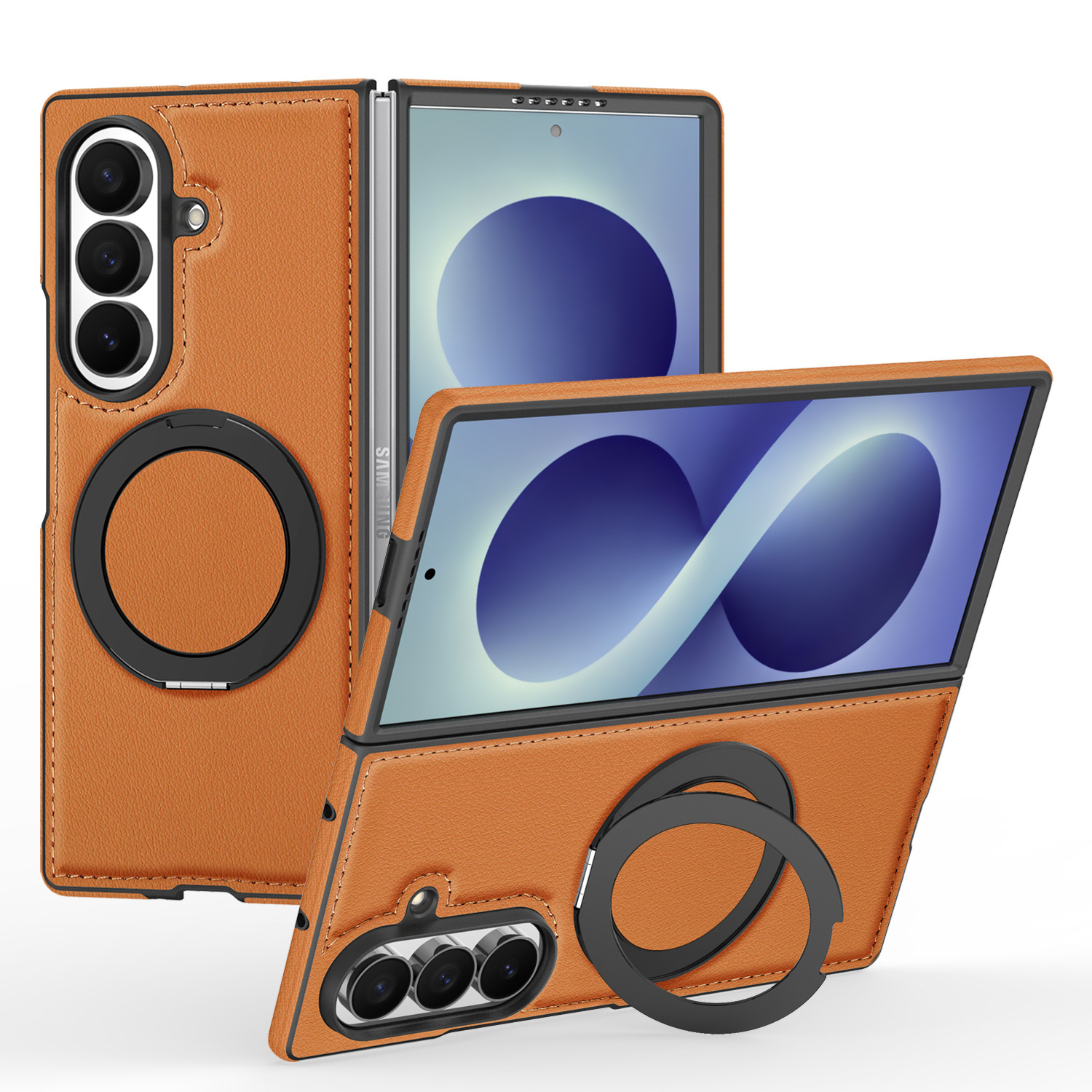 XPRO - Mag Stand Leather - Samsung Fold 8 Case 防撞磁吸旋轉支架皮紋手機保護殼