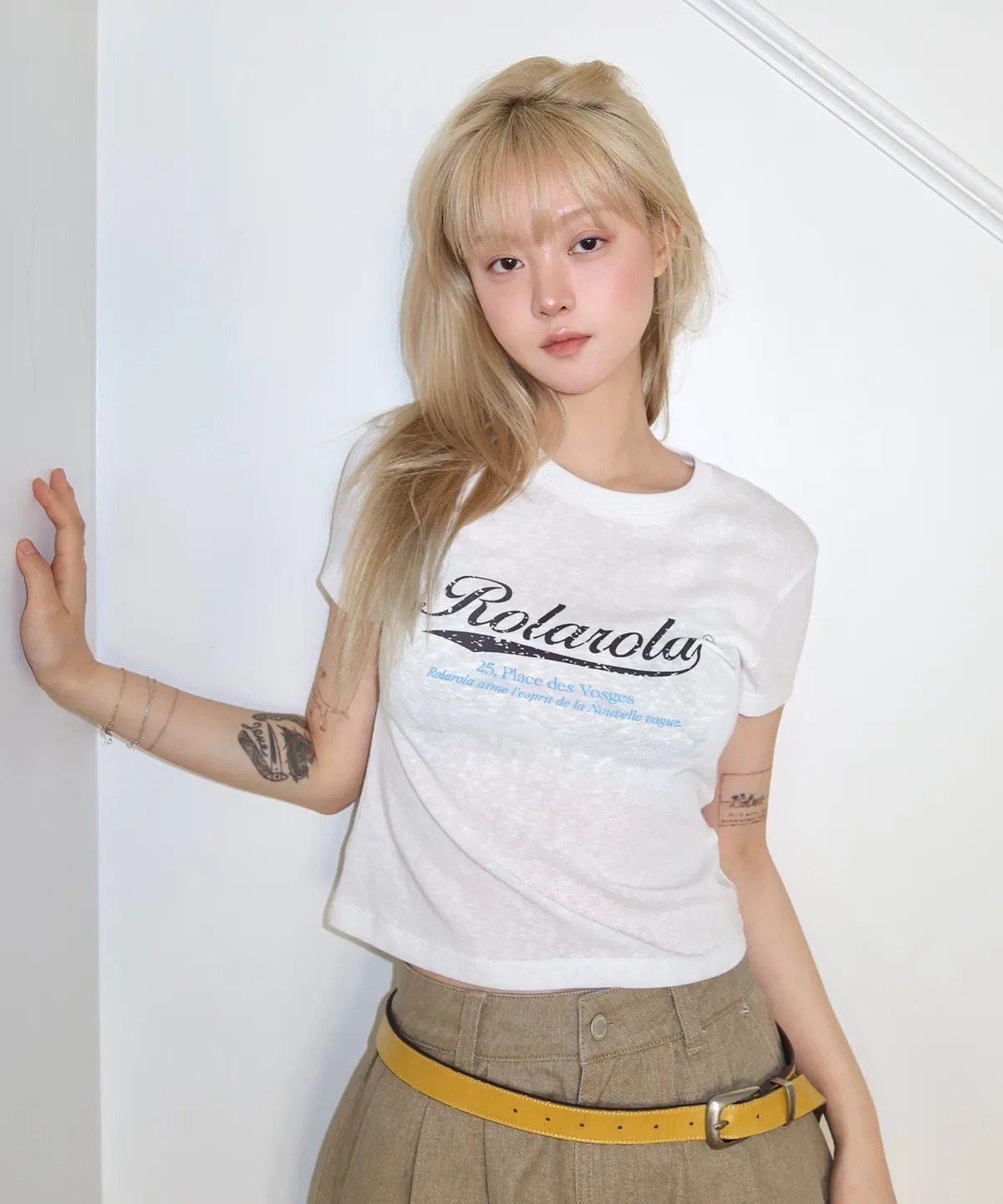 ROLAROLA VINTAGE CRACK LOGO MINI T-SHIRT