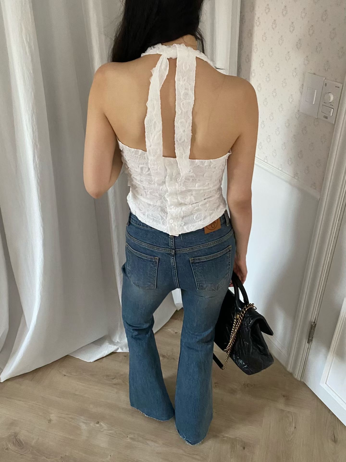 綁脖蕾絲背心
