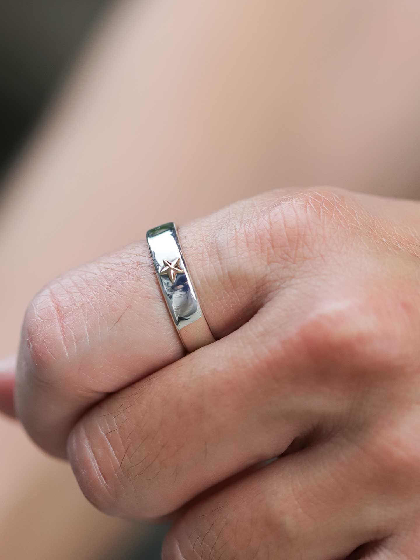 AMP JAPAN Silver925 Star Ring with K10 Gold Star 11AH-8
