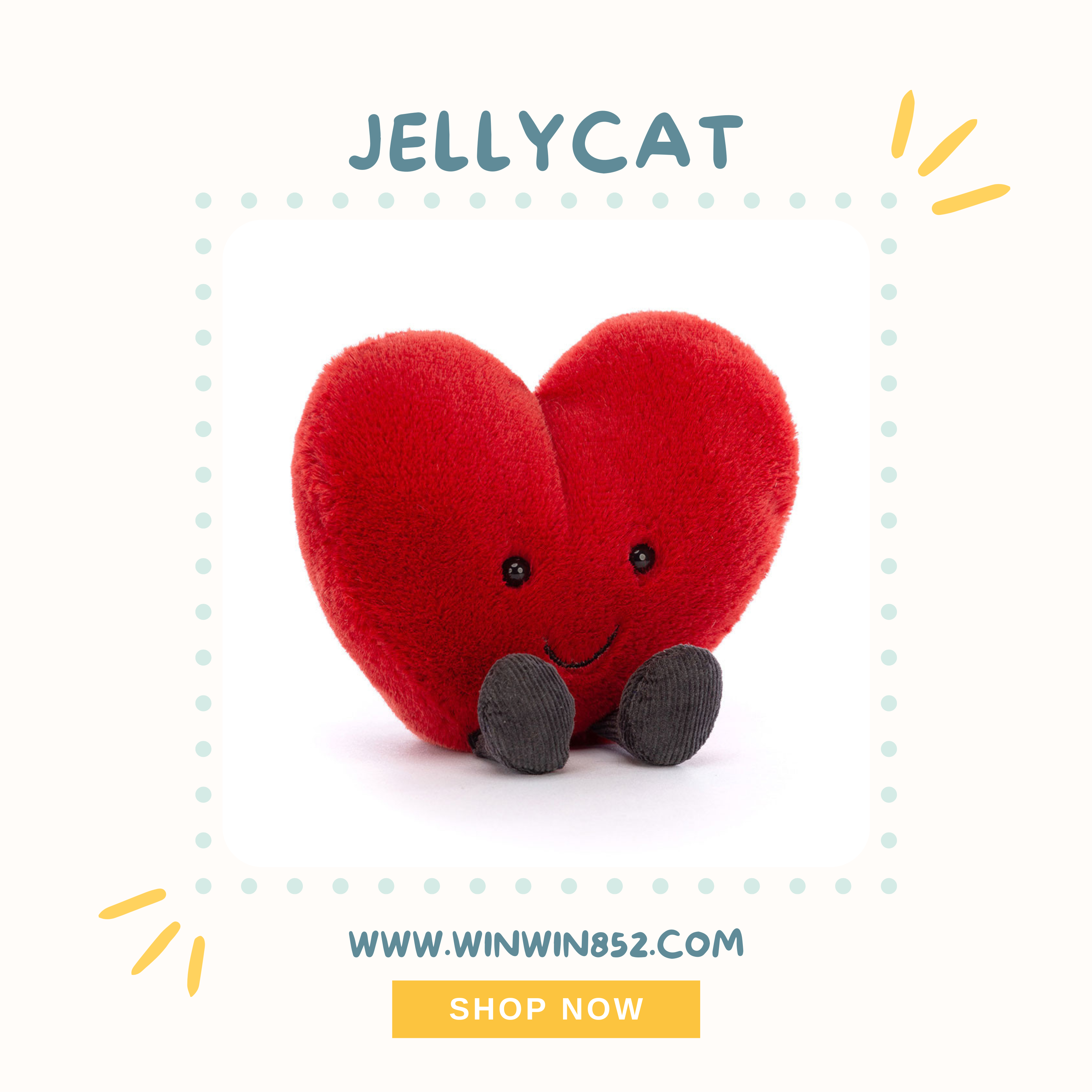 Jellycat Amuseable Red Heart Small