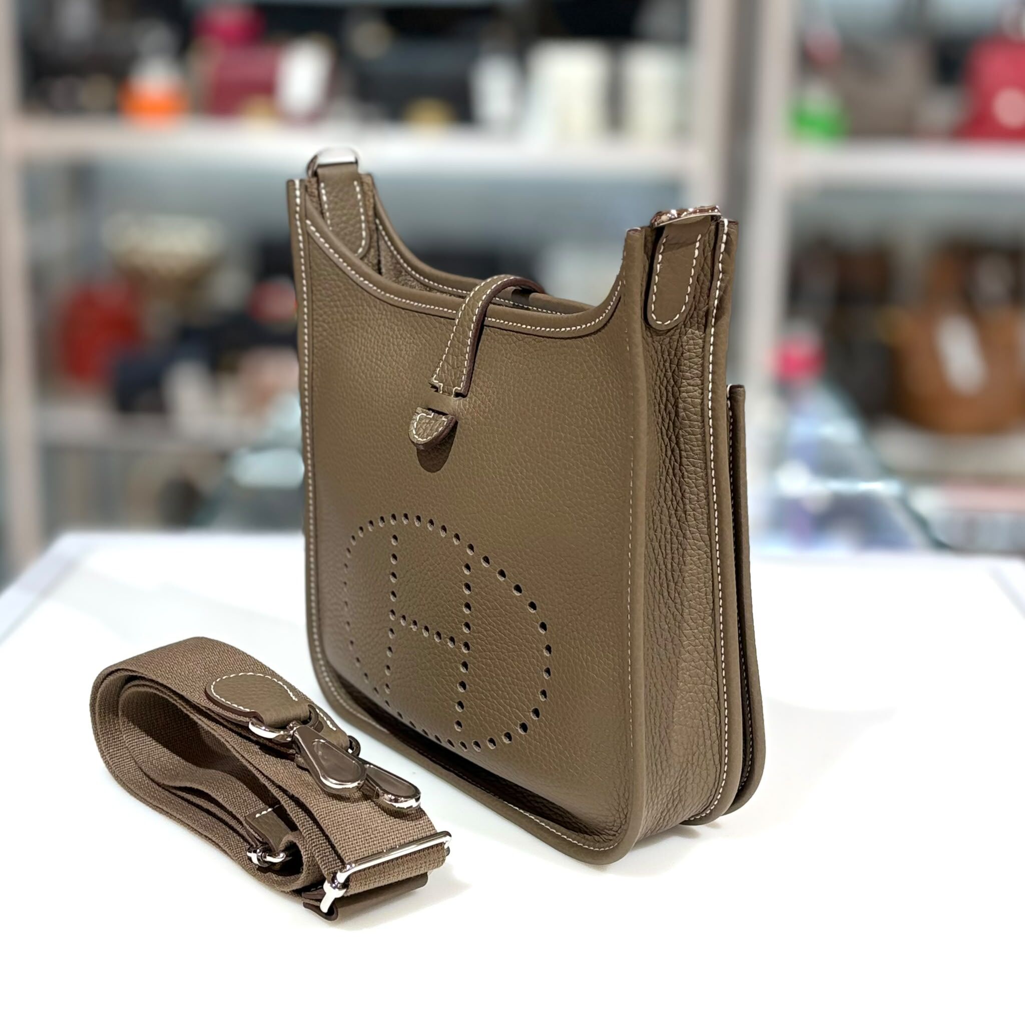 最新❣️全新EVELYNE 23 K刻 18/ETOUPE TC PHW 大象灰銀扣 #E23 #愛馬仕 H087941CK18 #BRAND NEW #香榭站正品