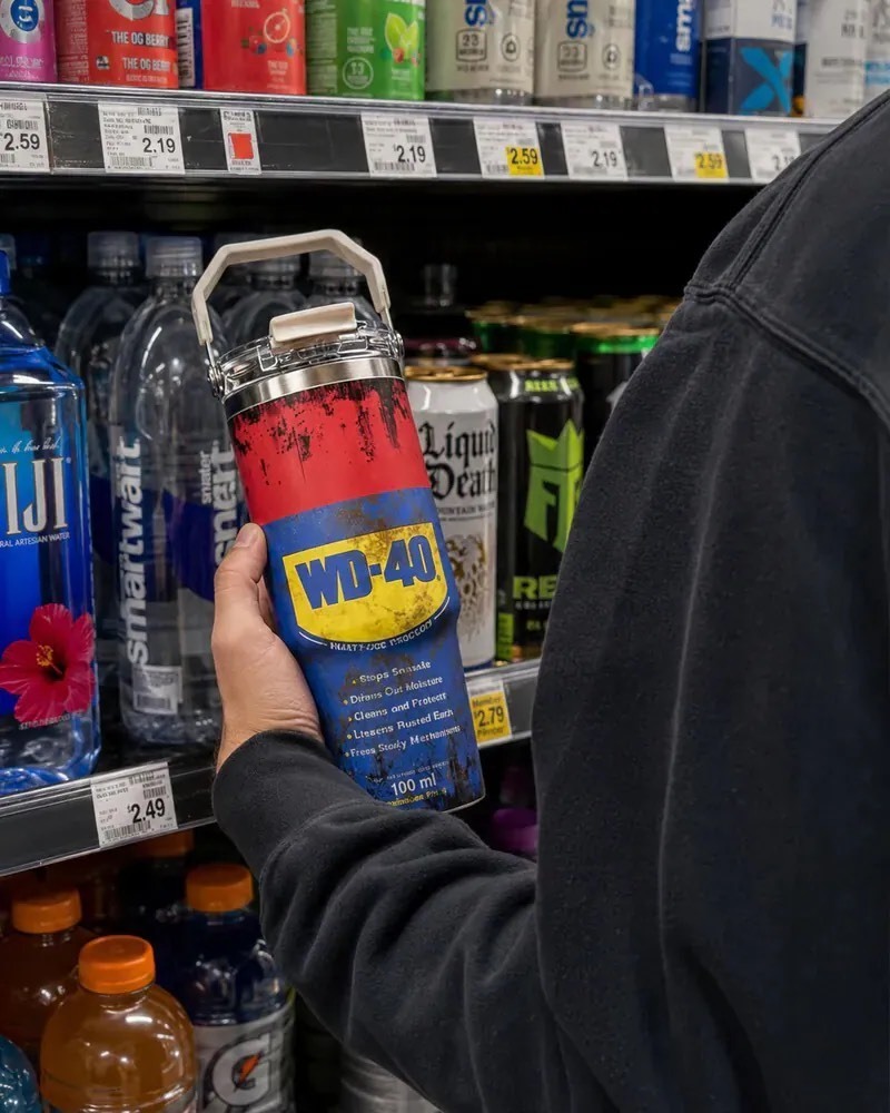 <送兄弟>WD-40 工業風 造型 不鏽鋼 提把 冰壩杯 850ml