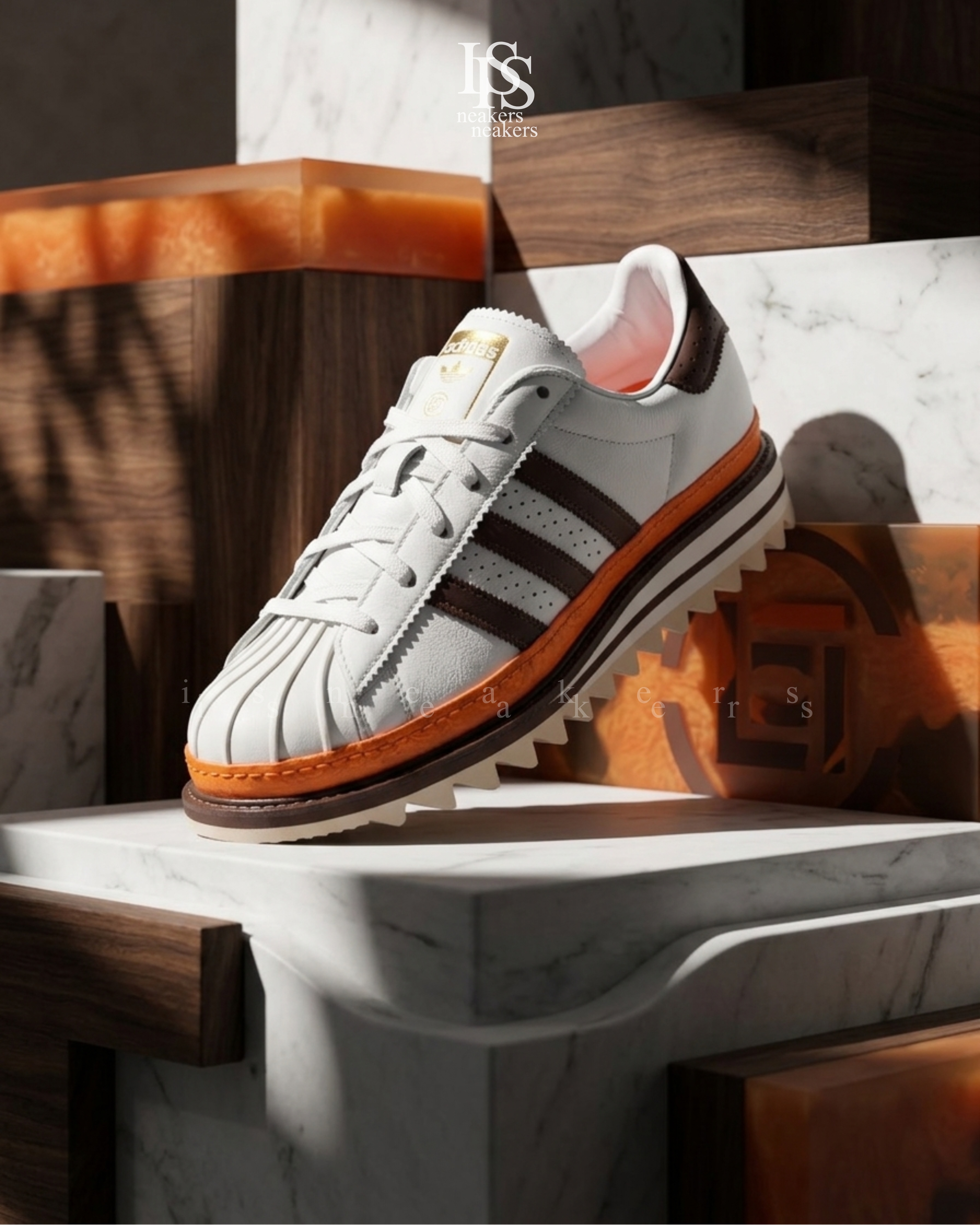 iSNEAKERS｜CLOT x Adidas Originals Superstar Ex Orange B "Coffee"白色 KK1388